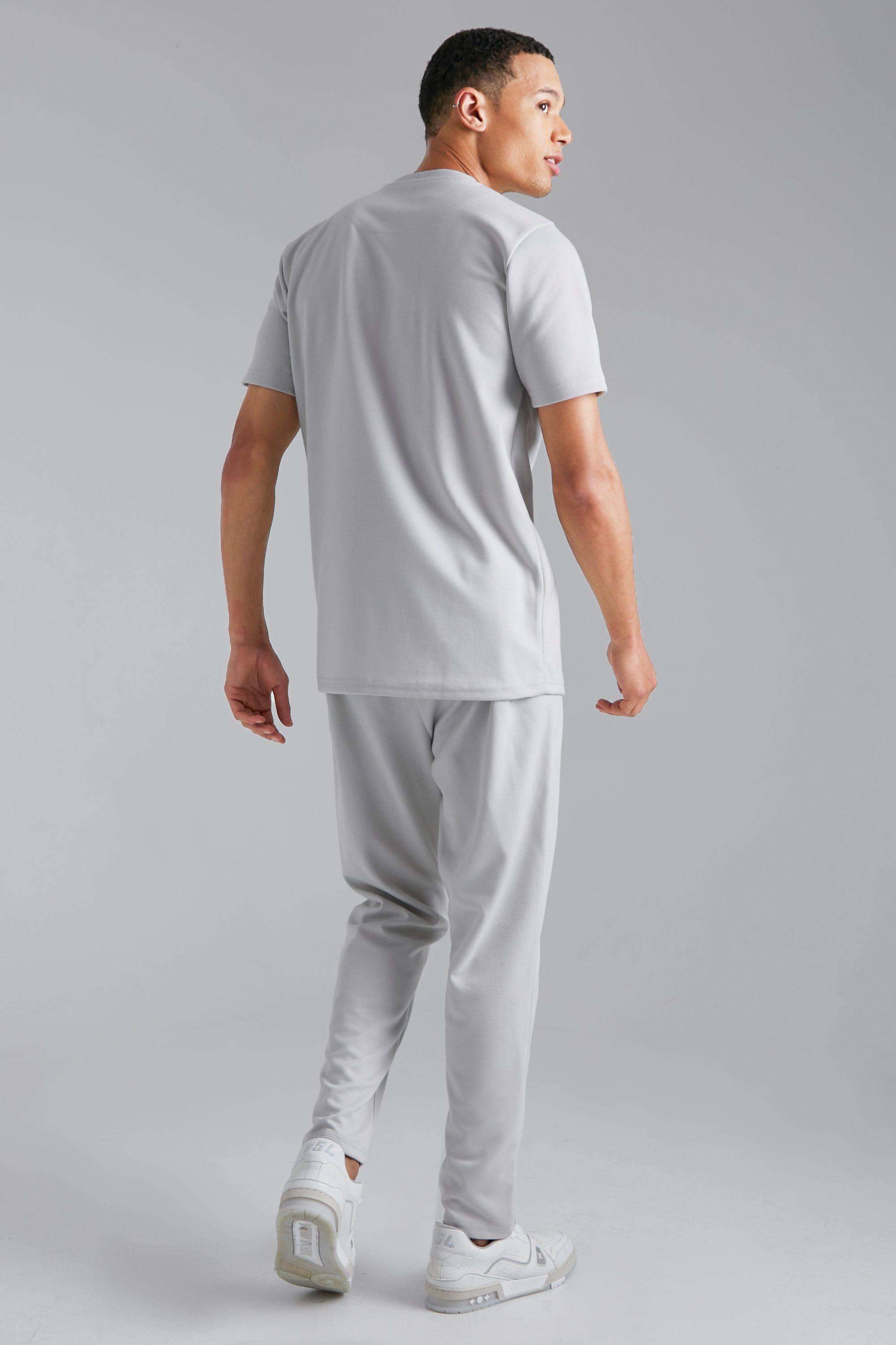 Men s Tall Slim Fit T shirt And Tapered Jogger Set Boohoo UK