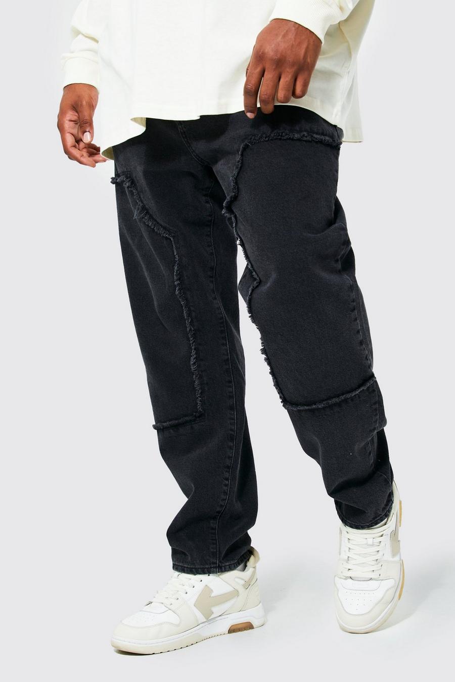 Black noir Plus Blown Out Slim Fit Utility Jeans