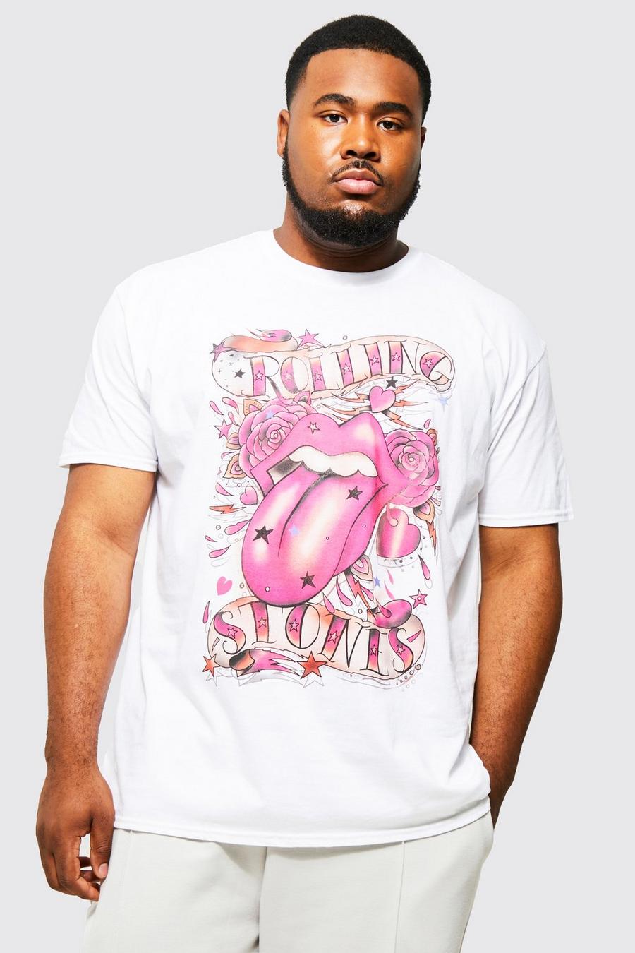 White Plus Rolling Stones License T-shirt image number 1