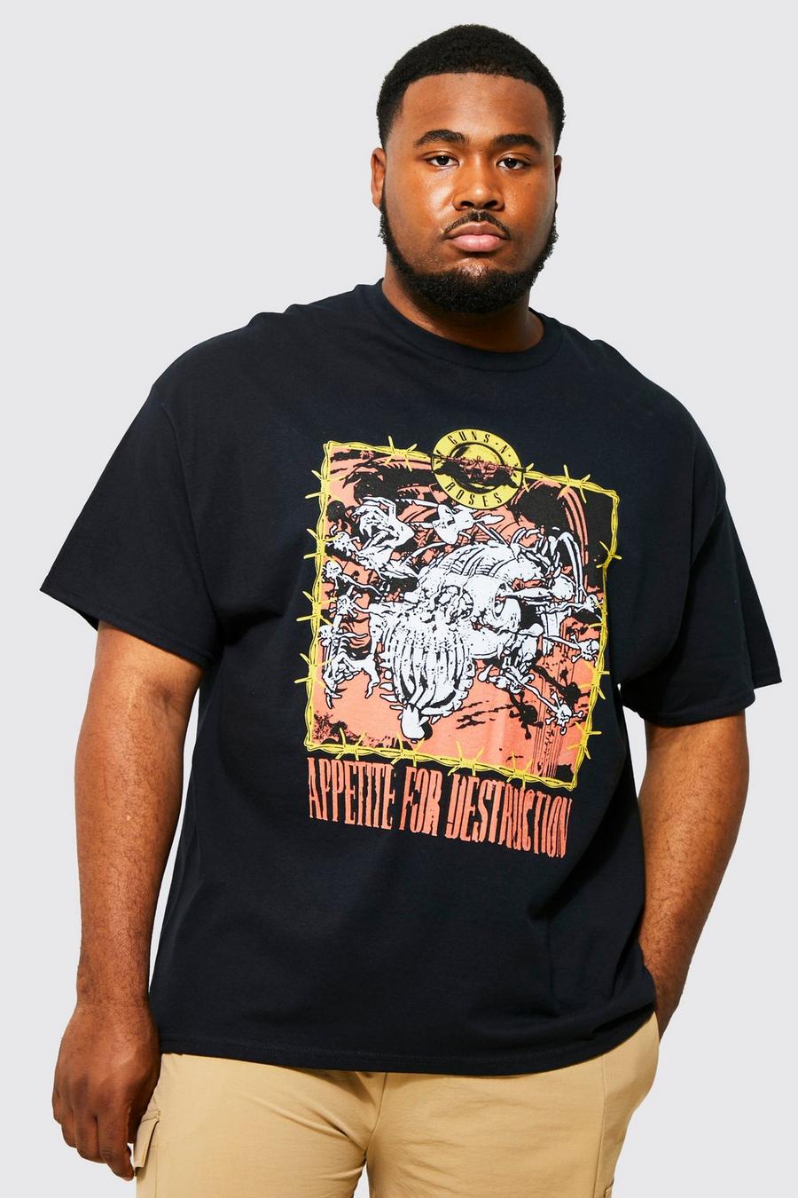 Grande taille - T-shirt à imprimé Guns N Roses, Black image number 1
