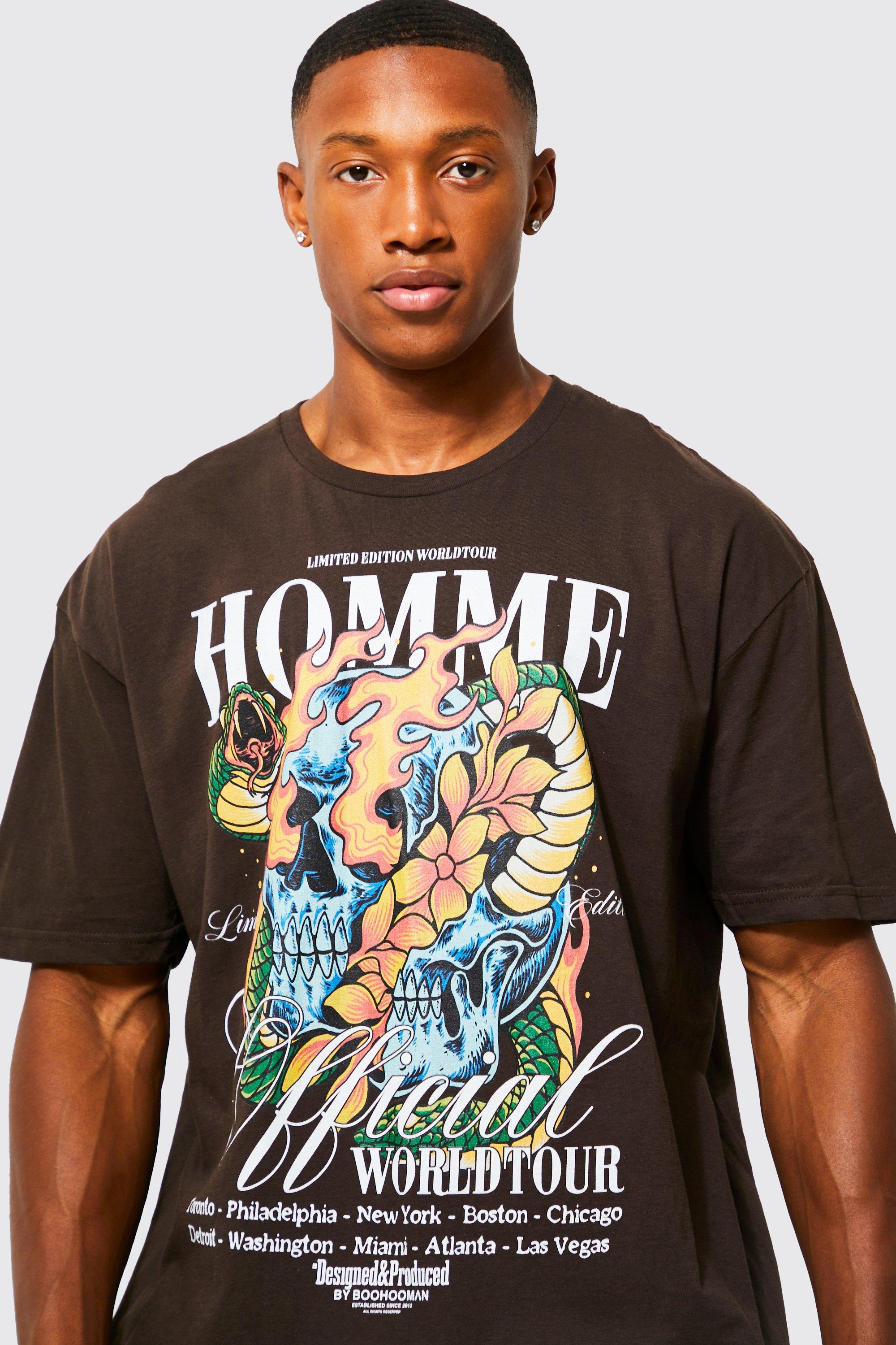 Homme Skull Graphic T-shirt boohoo