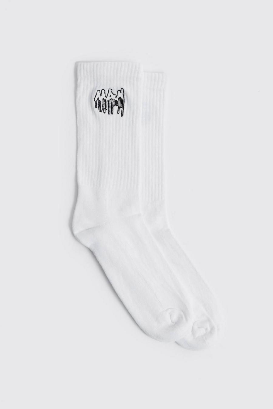 1 Pack Embroidered Man Drip Sock | Boohoo UK