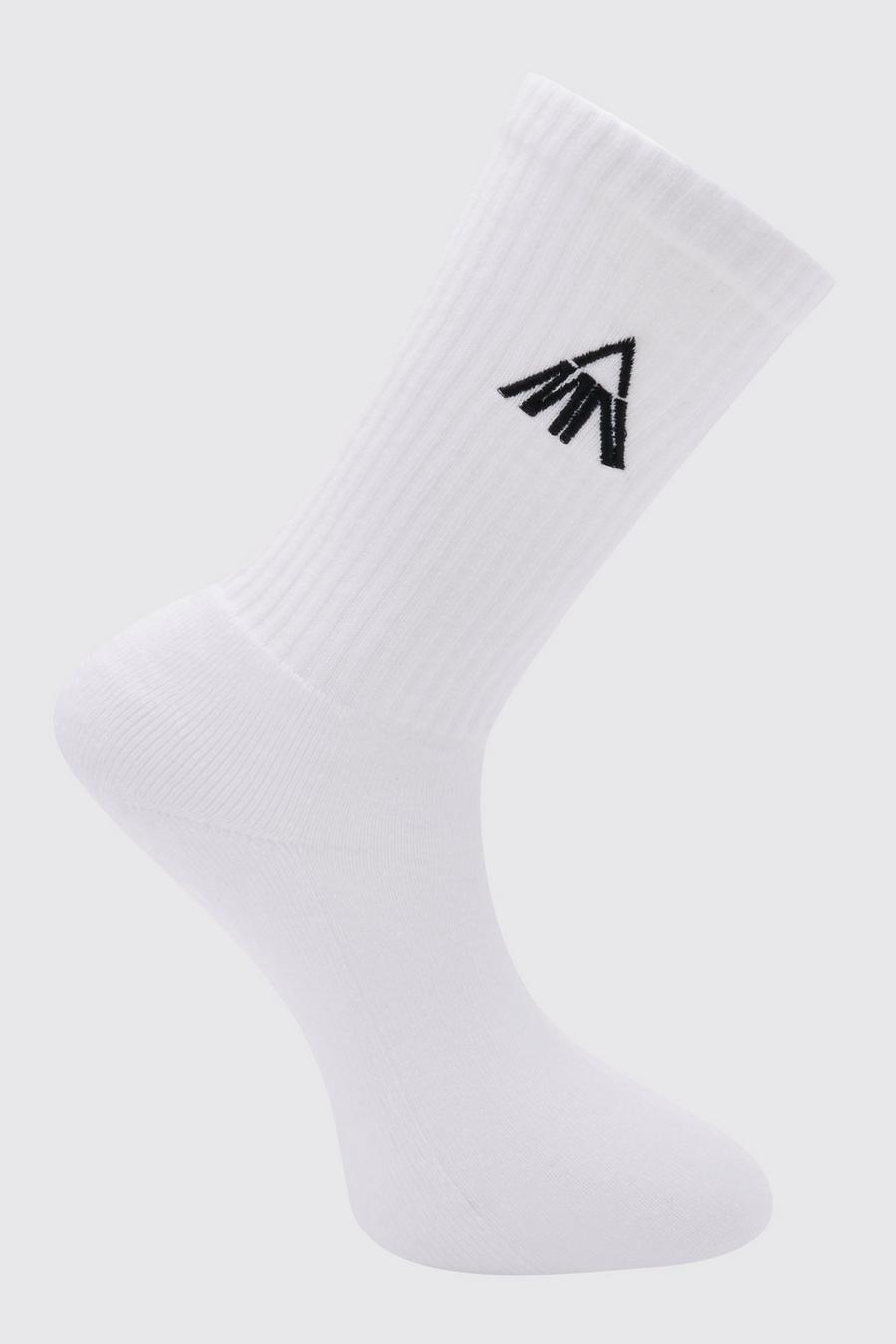 White 1 Pack Embroidered Triangle Sock image number 1