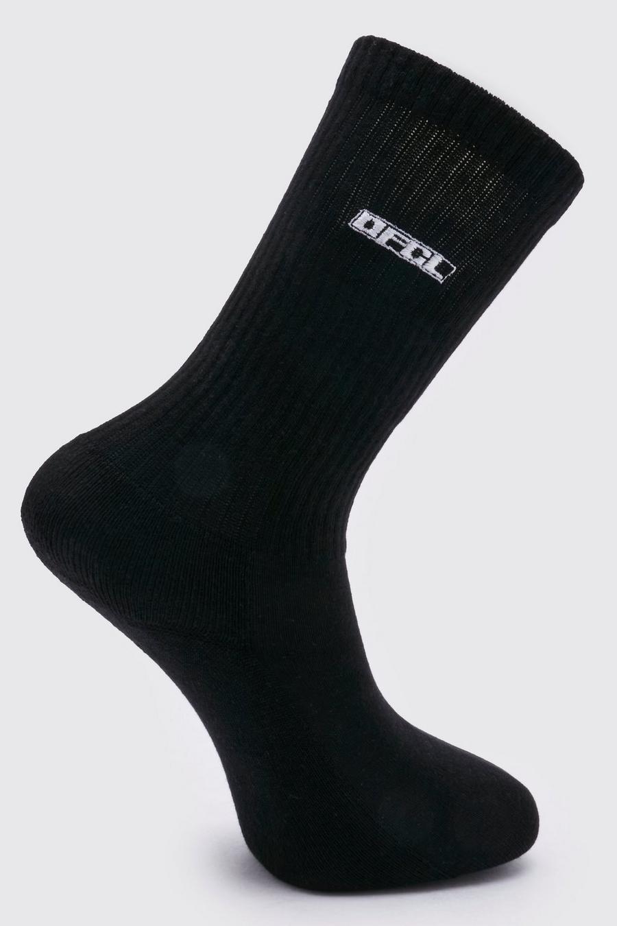Black 1 Pack Embroidered Ofcl Sock