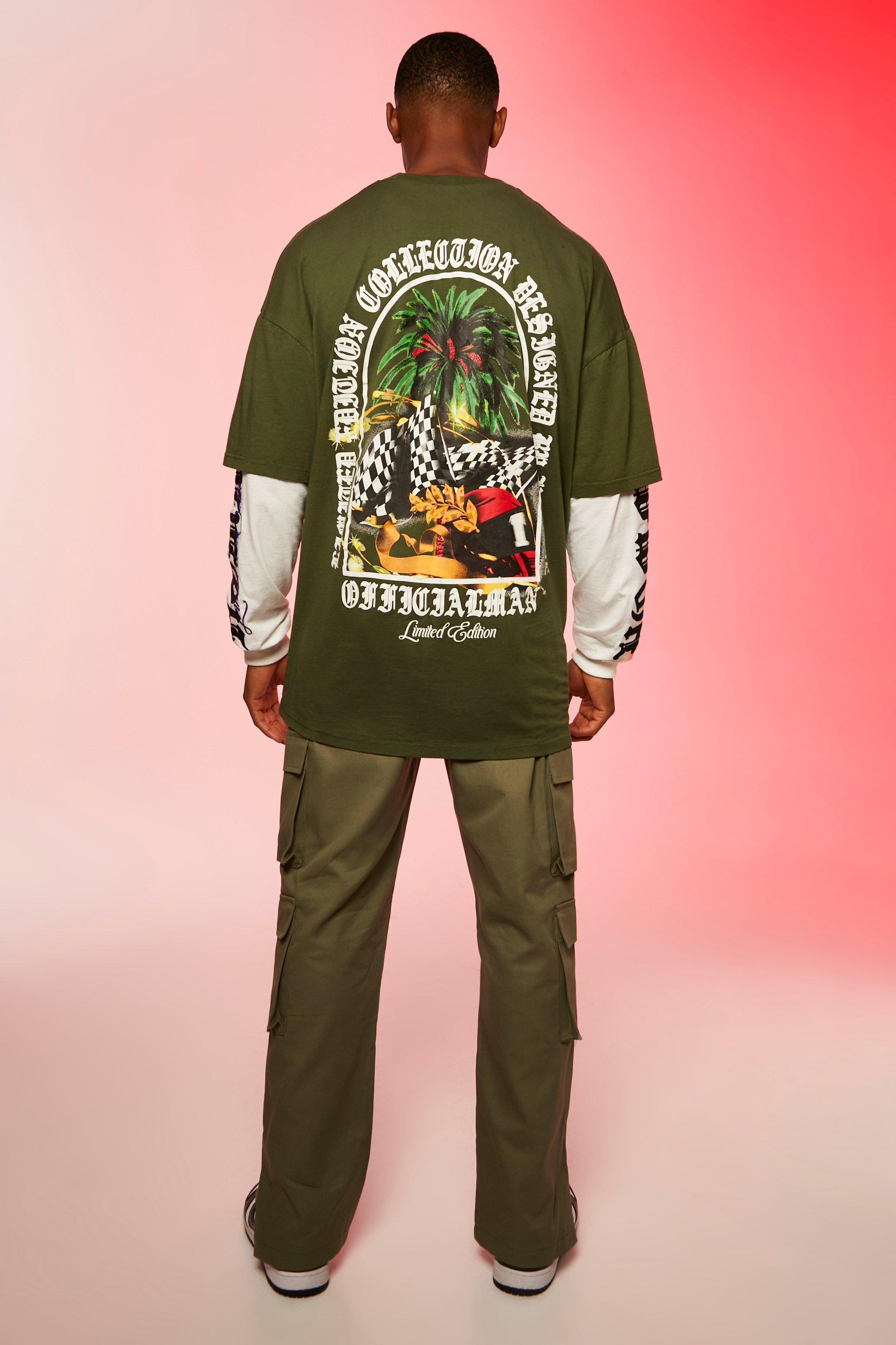 Oversized Graphic Faux Layer T-shirt | boohoo