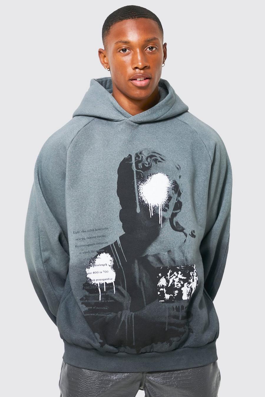 Slate Statue Print Ombre Hoodie image number 1