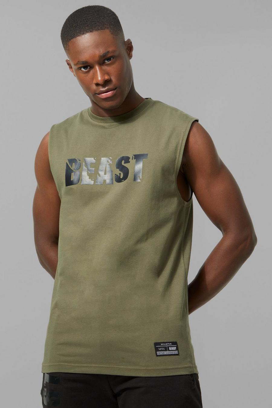 Olive Man Active X Beast Gym Tank Top image number 1