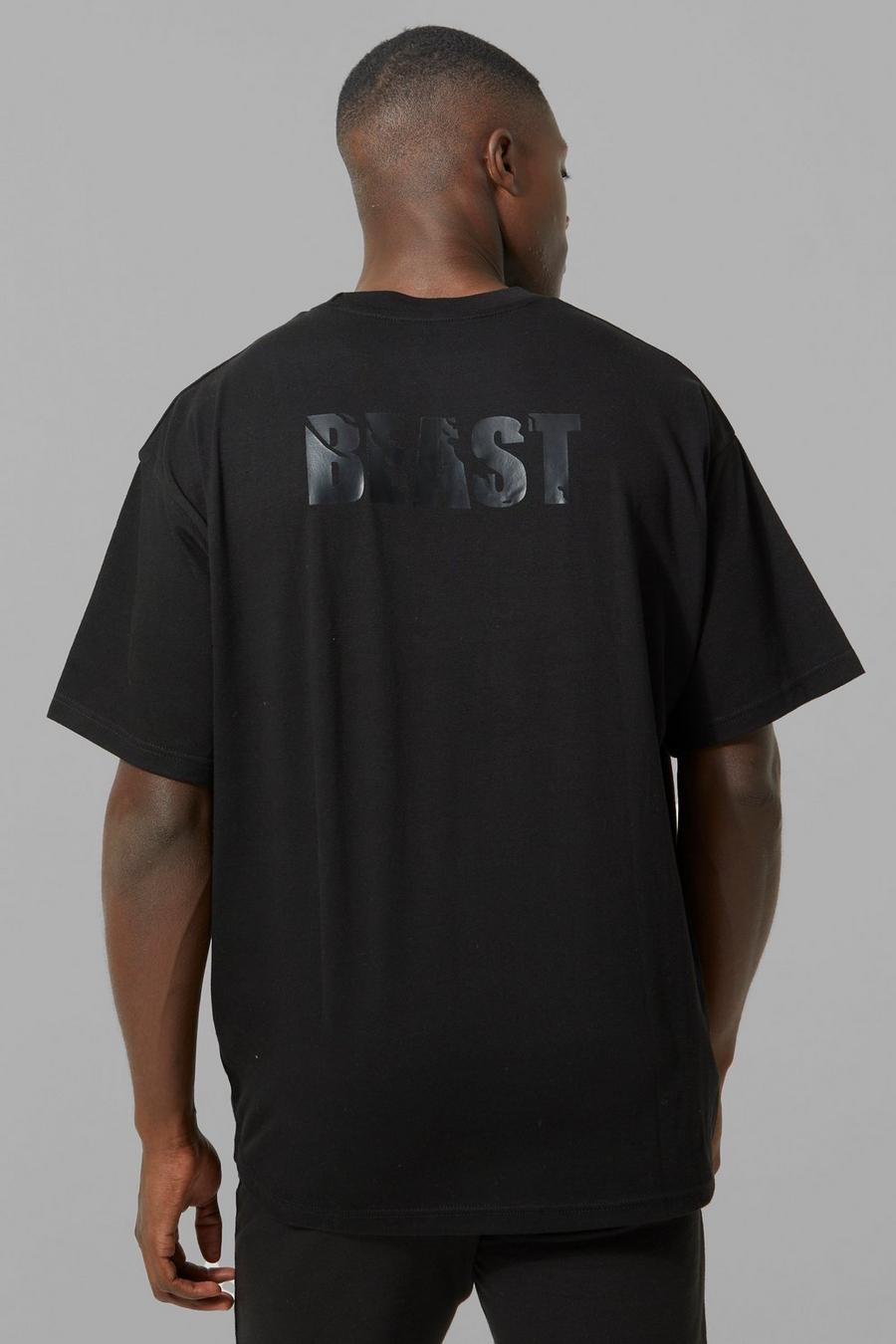 Camiseta oversize MAN Active x Beast  para el gimnasio, Black image number 1