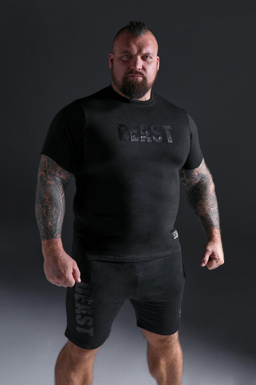 Black noir Man Active X Beast Fitness T-Shirt 