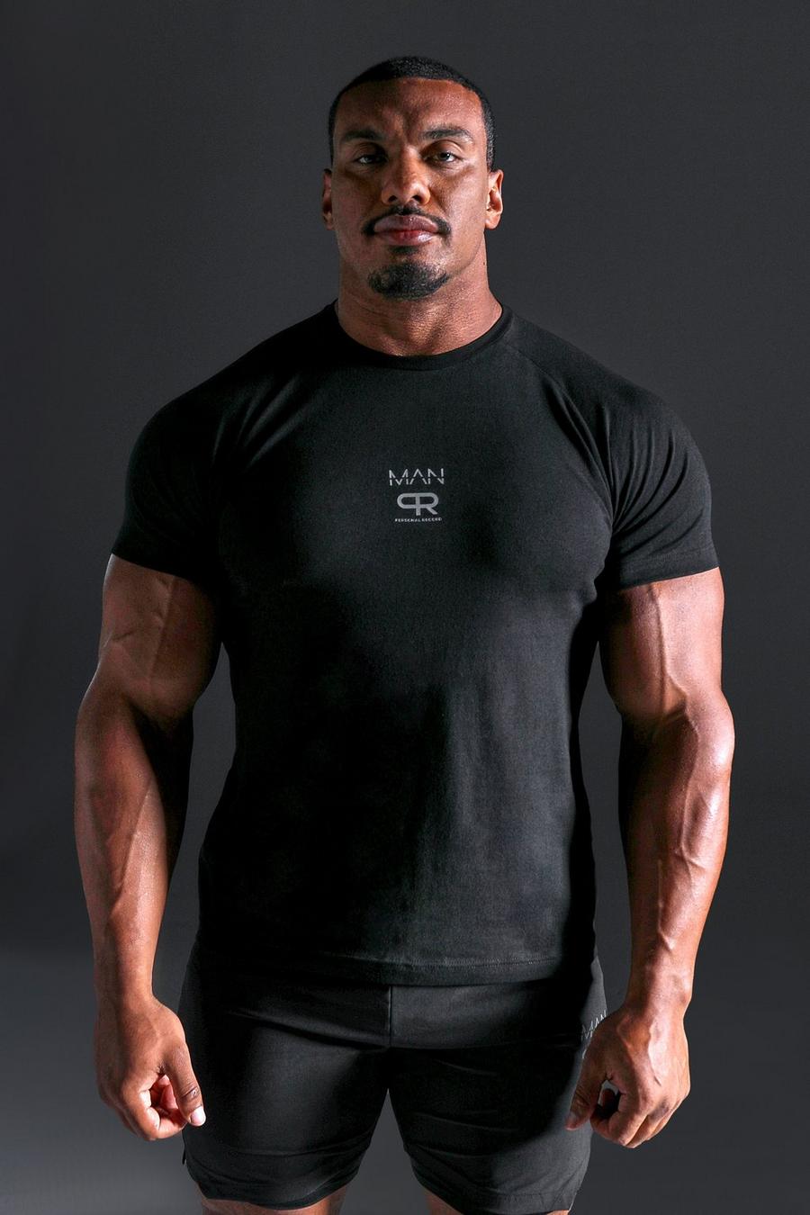 MAN Active x Pr - T-shirt de sport à manches raglan, Black