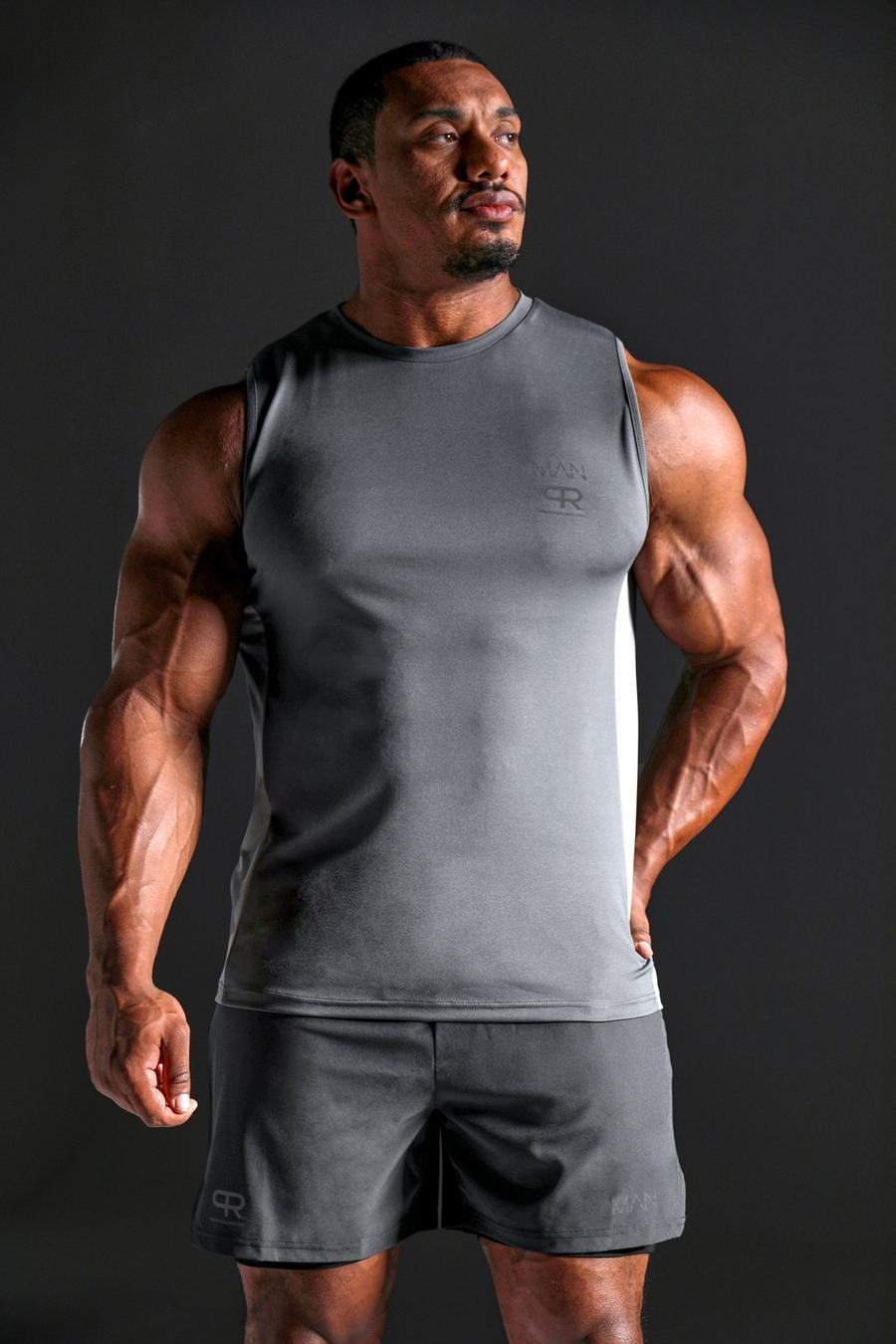 Charcoal grau Man Active X Pr Performance Gym Tank
