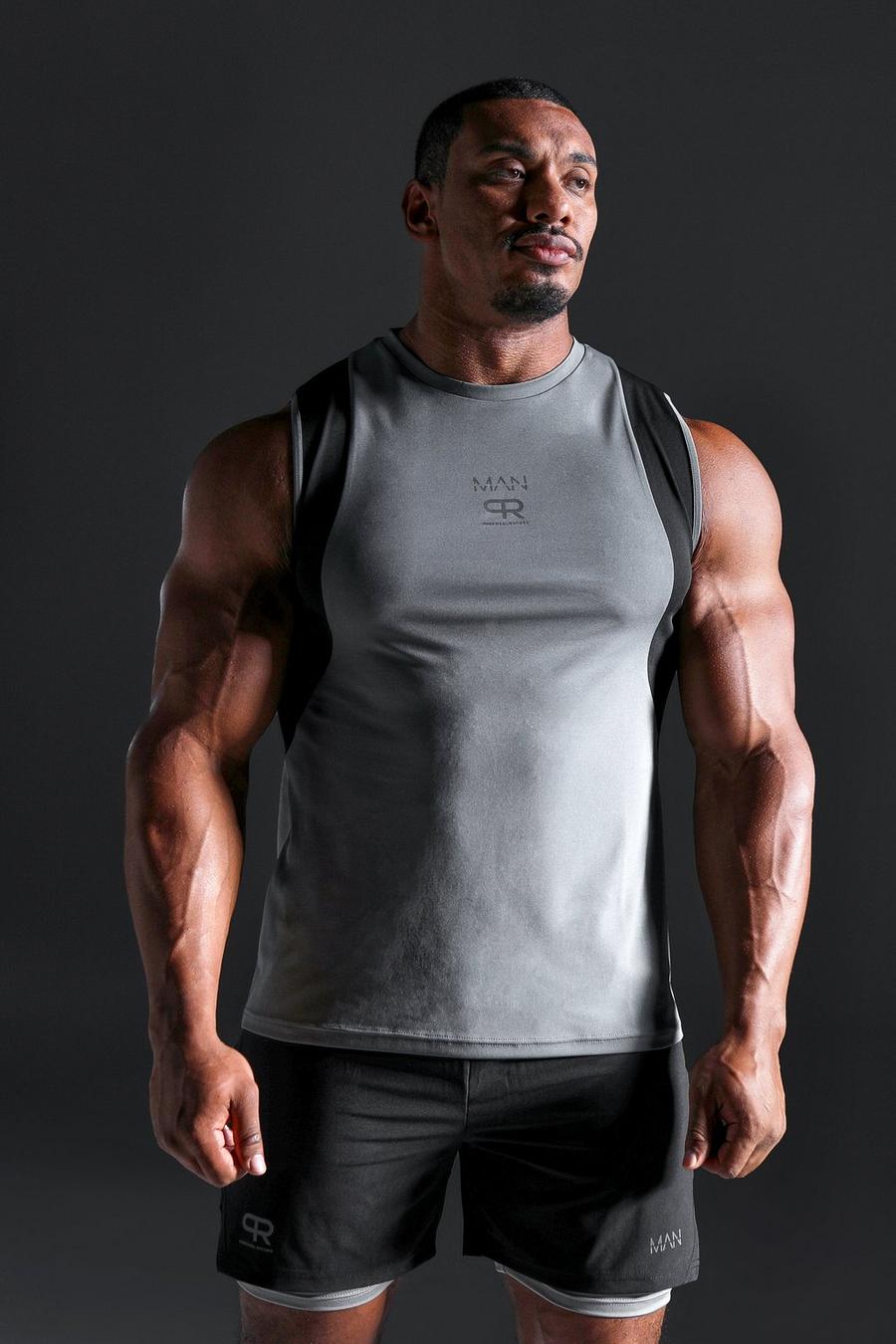 Man Active X Pr Performance Gym Tanktop, Charcoal grey image number 1