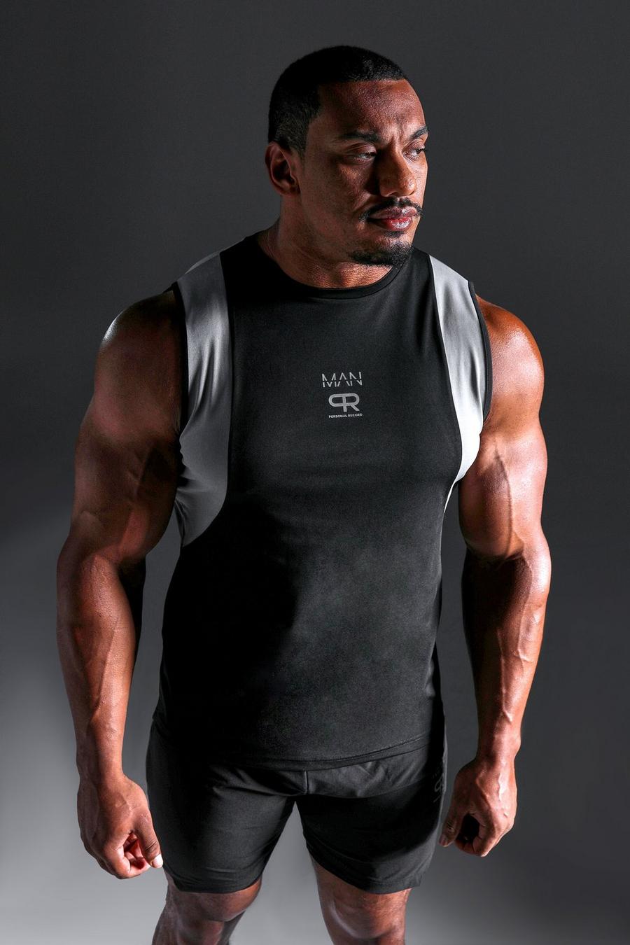 Black Man Active X Pr Performance Fitness Hemd image number 1