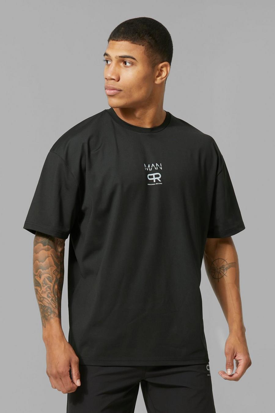 Man Active X Pr Performance Oversize T-Shirt, Black schwarz