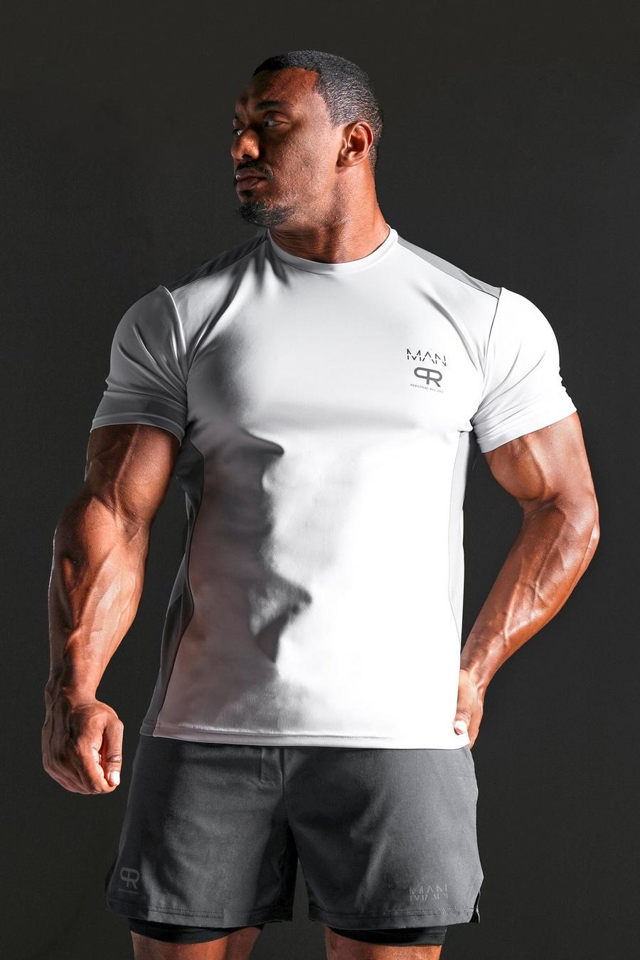 MAN Active x Pr - T-shirt de sport performance à empiècement contrastant, White