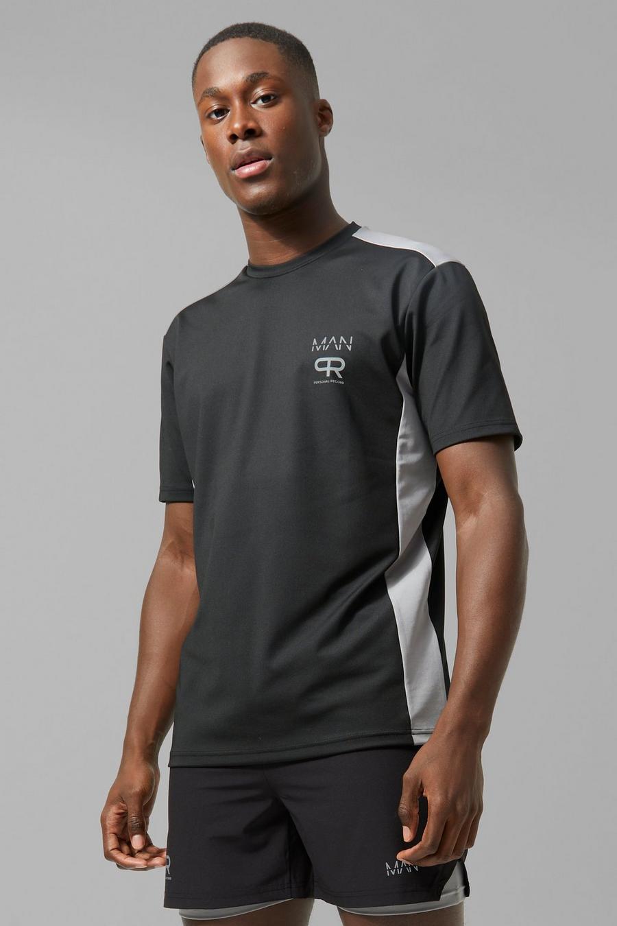 MAN Active x Pr - T-shirt de sport performance à empiècement contrastant, Black image number 1