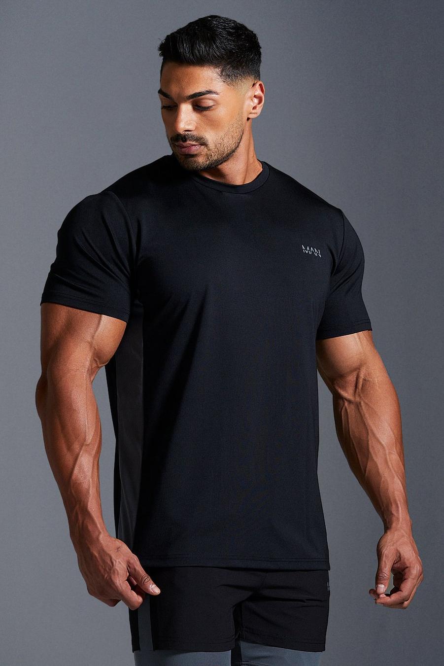 Black Man Active X Andrei Block Raglan Gym T Shirt image number 1