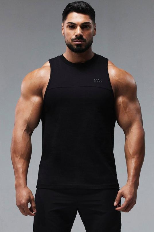 adviicd Tank Tops Men Men's Casual Vintage Slim Fit Bodybuilding Workout  Gym Muscle Sleeveless Shirts Tank Tops Black,XL 