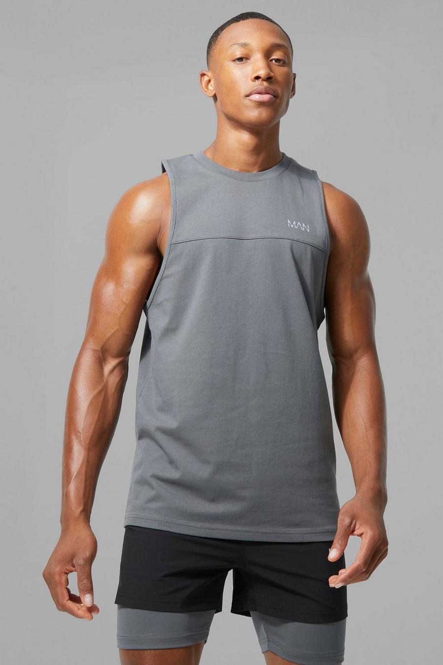 Charcoal grey Man Active X Andrei Fitness Tank Top