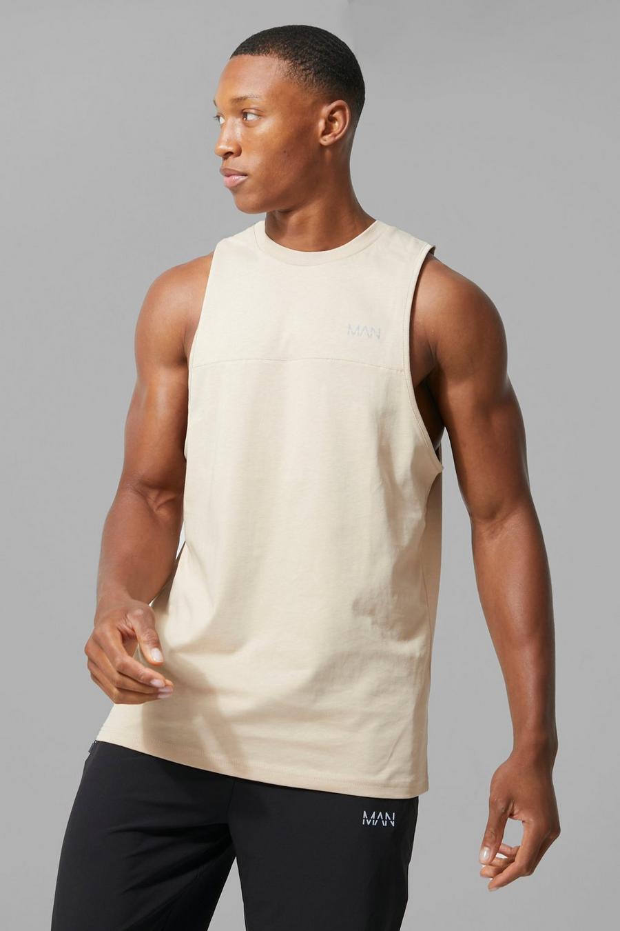 Taupe Man Active X Andrei Fitness Tank Top image number 1