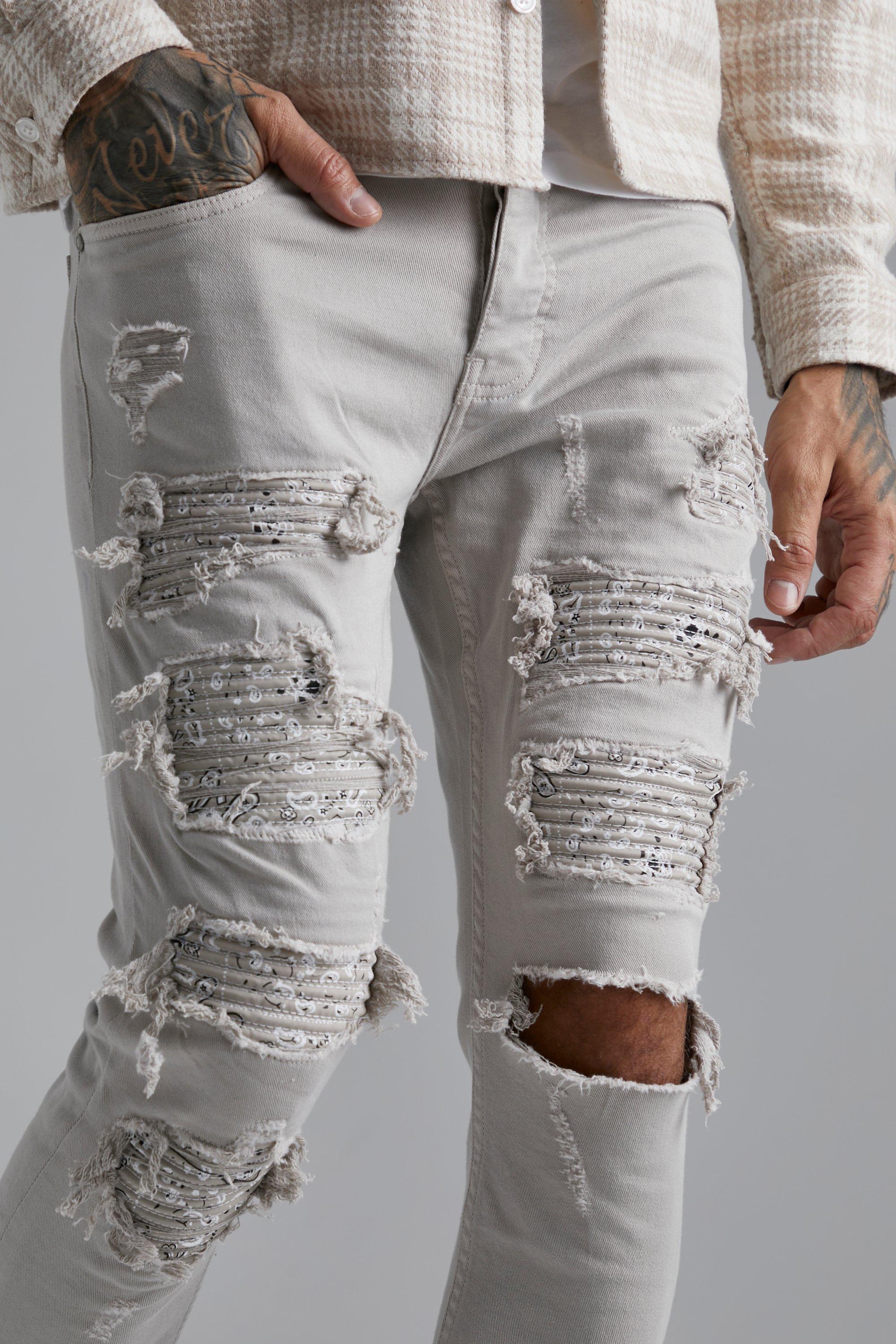 Distressed store bandana jeans