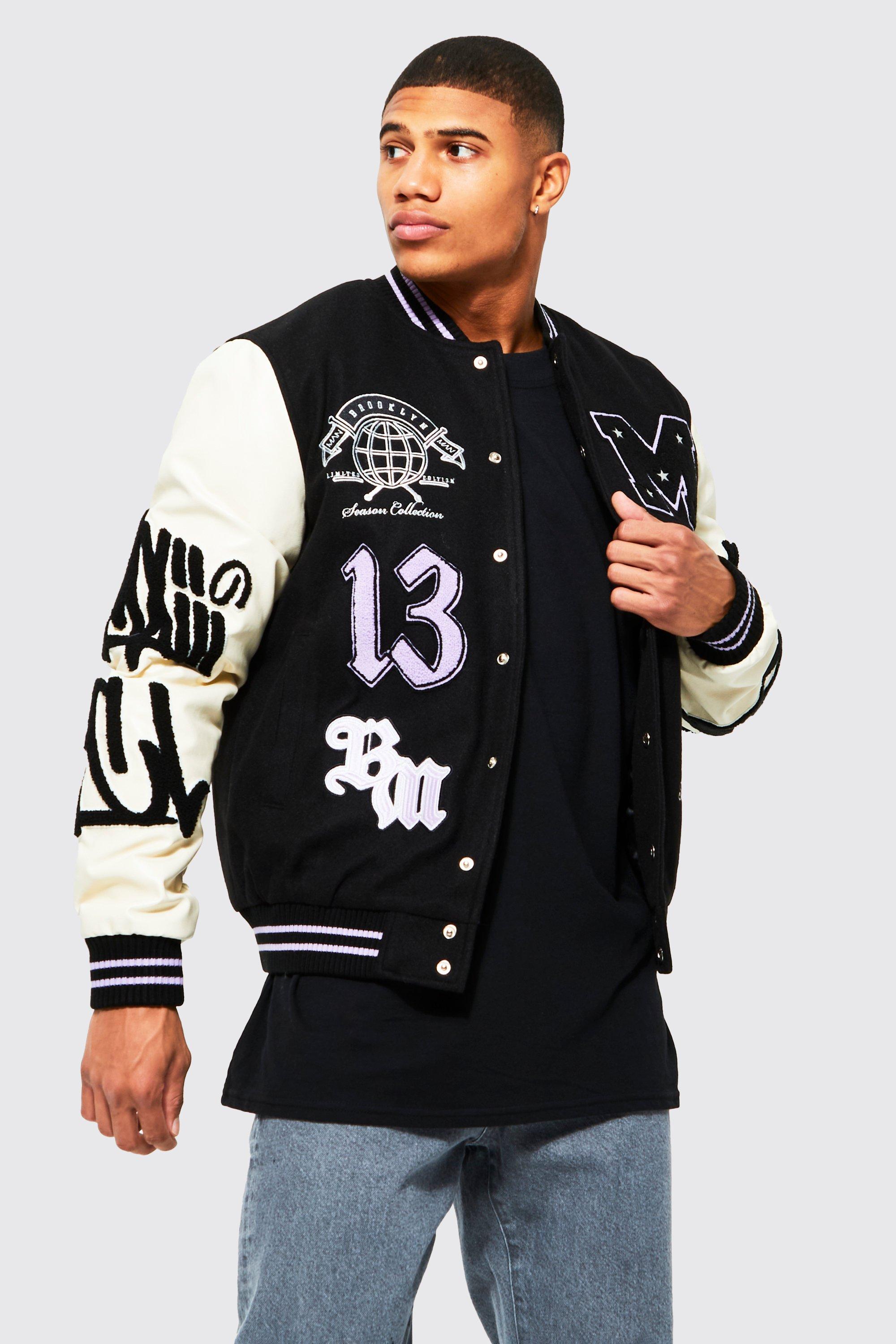 Big And Tall Teddy Varsity Jacket Green