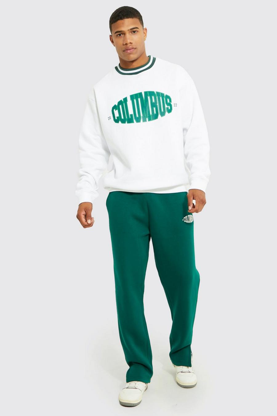 Forest green Los Angeles Sports Rib Sweatshirt Tracksuit image number 1