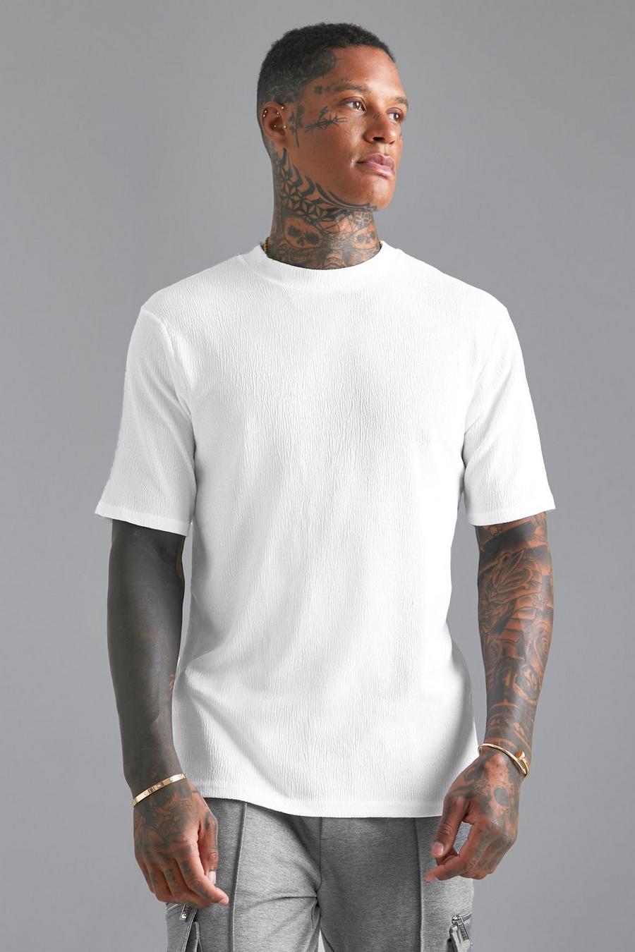 White Gekreukeld Slim Fit T-Shirt image number 1