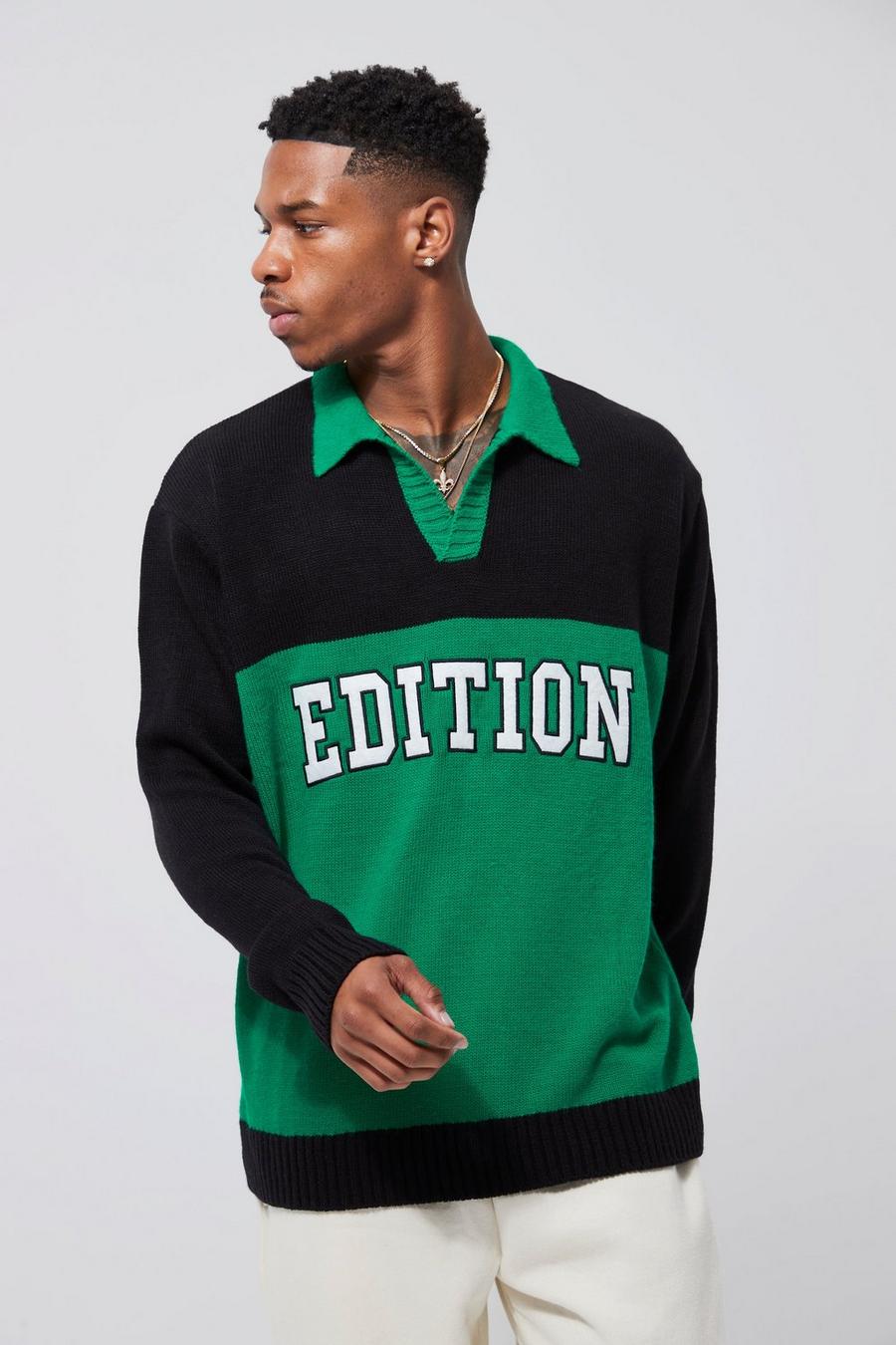 Green vert Edition Moto Knitted Polo  image number 1