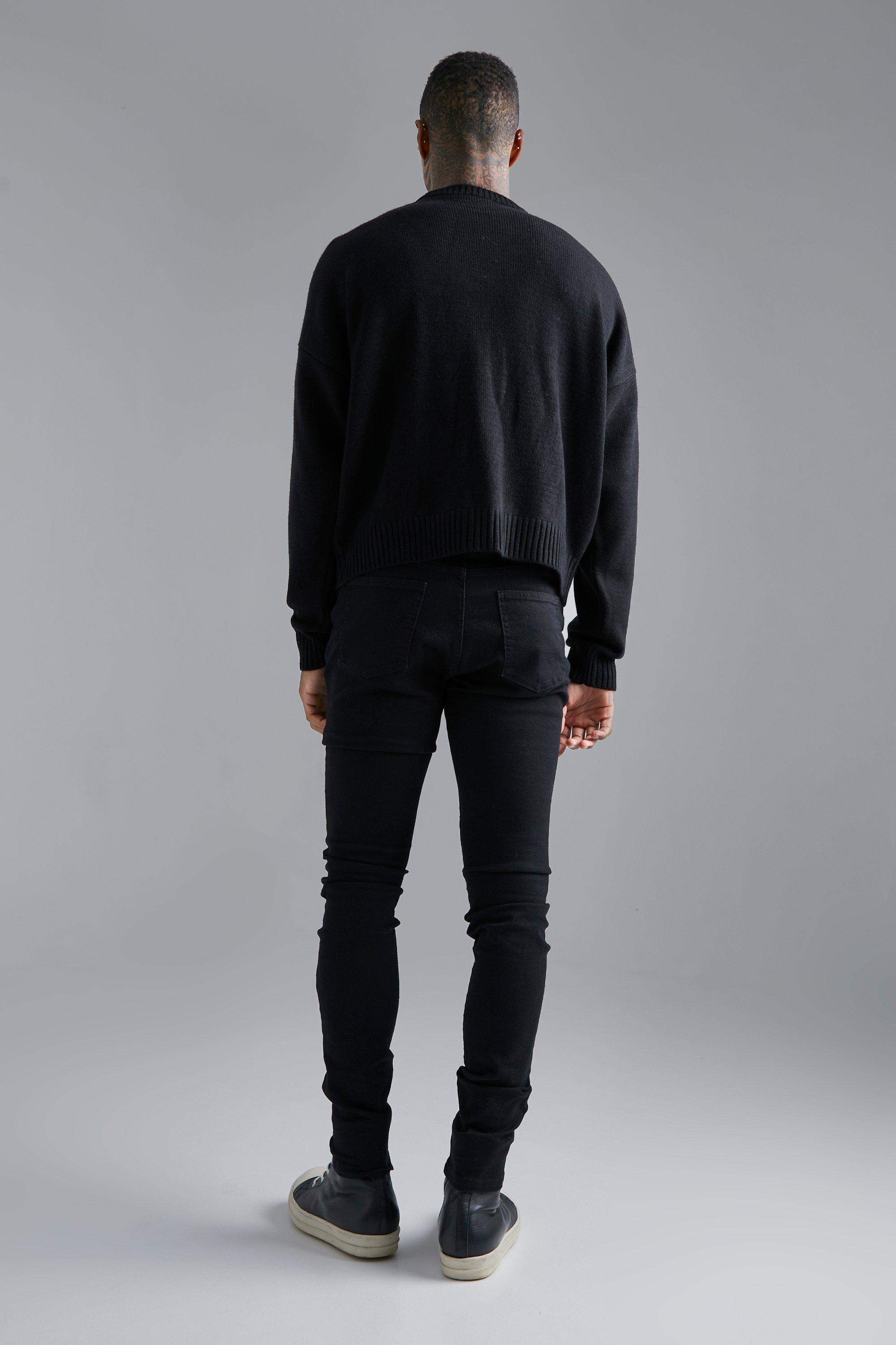 Black skinny outlet rib jumper