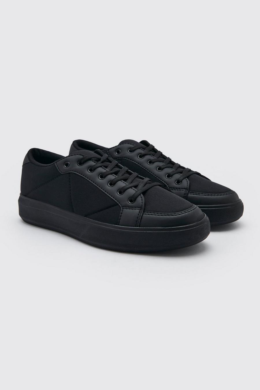 Black Quilted Trainer image number 1
