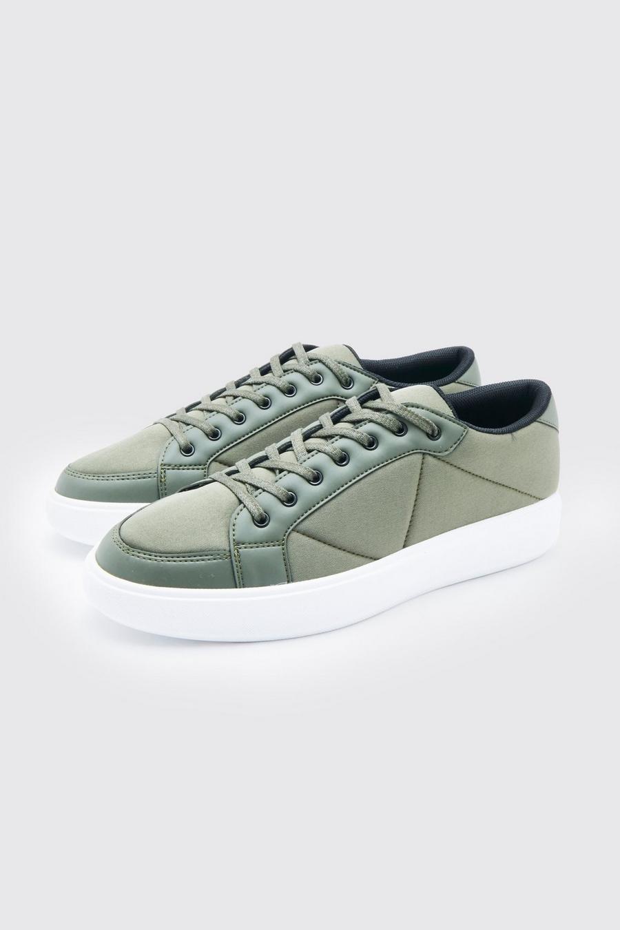 Khaki Quilted Trainer image number 1