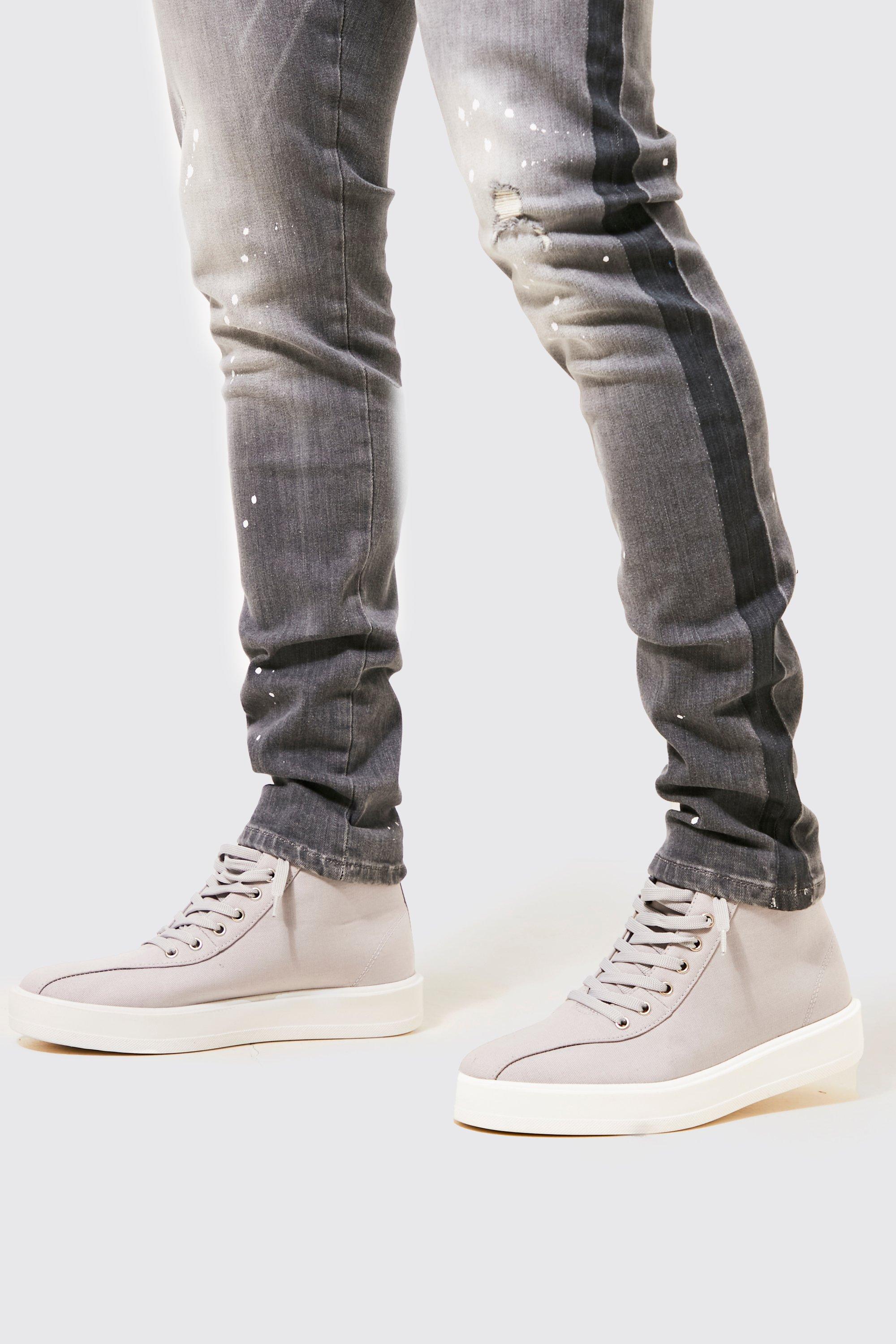 Mid top outlet canvas sneakers