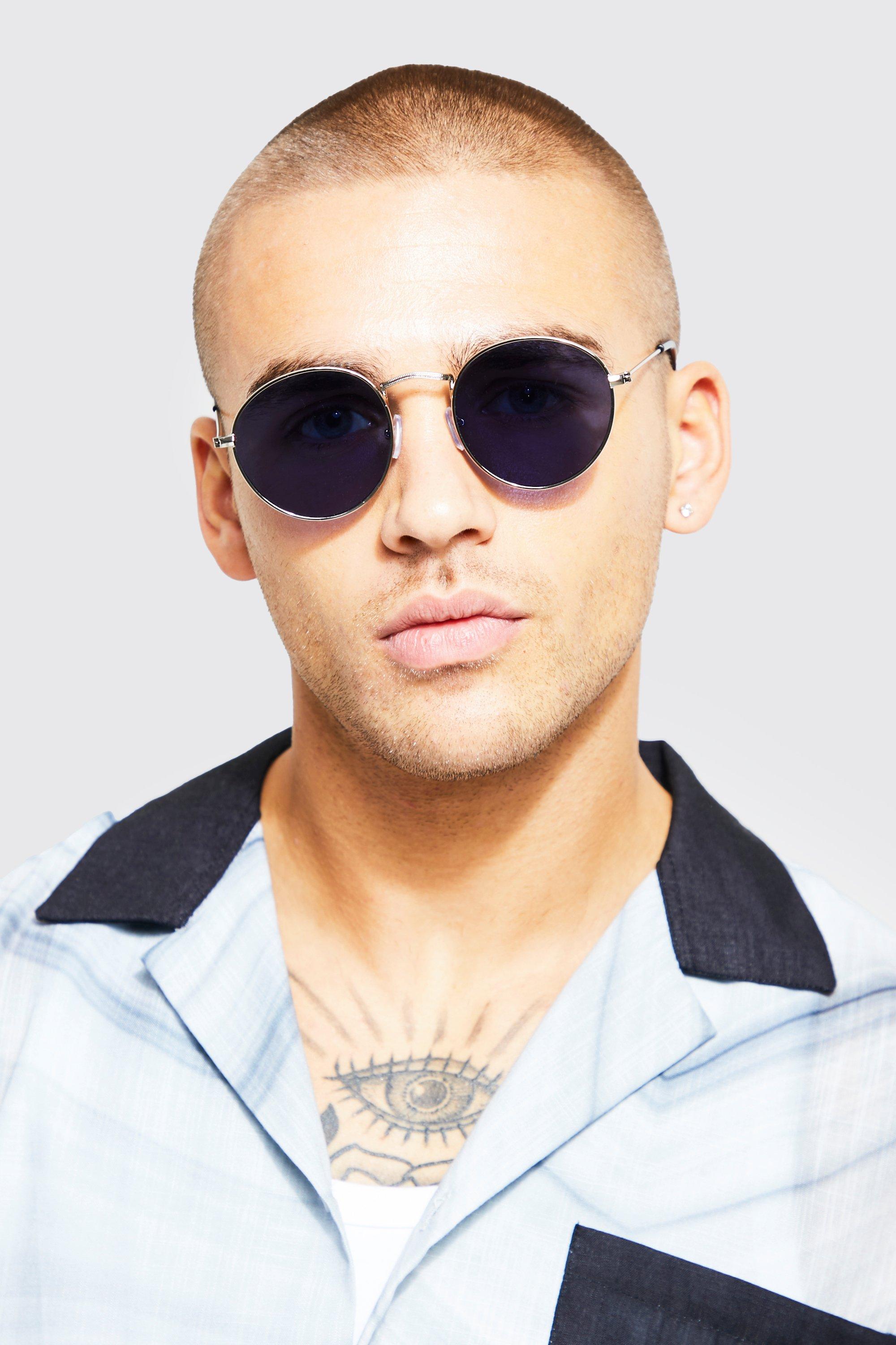 Men's Metal Round Sunglasses