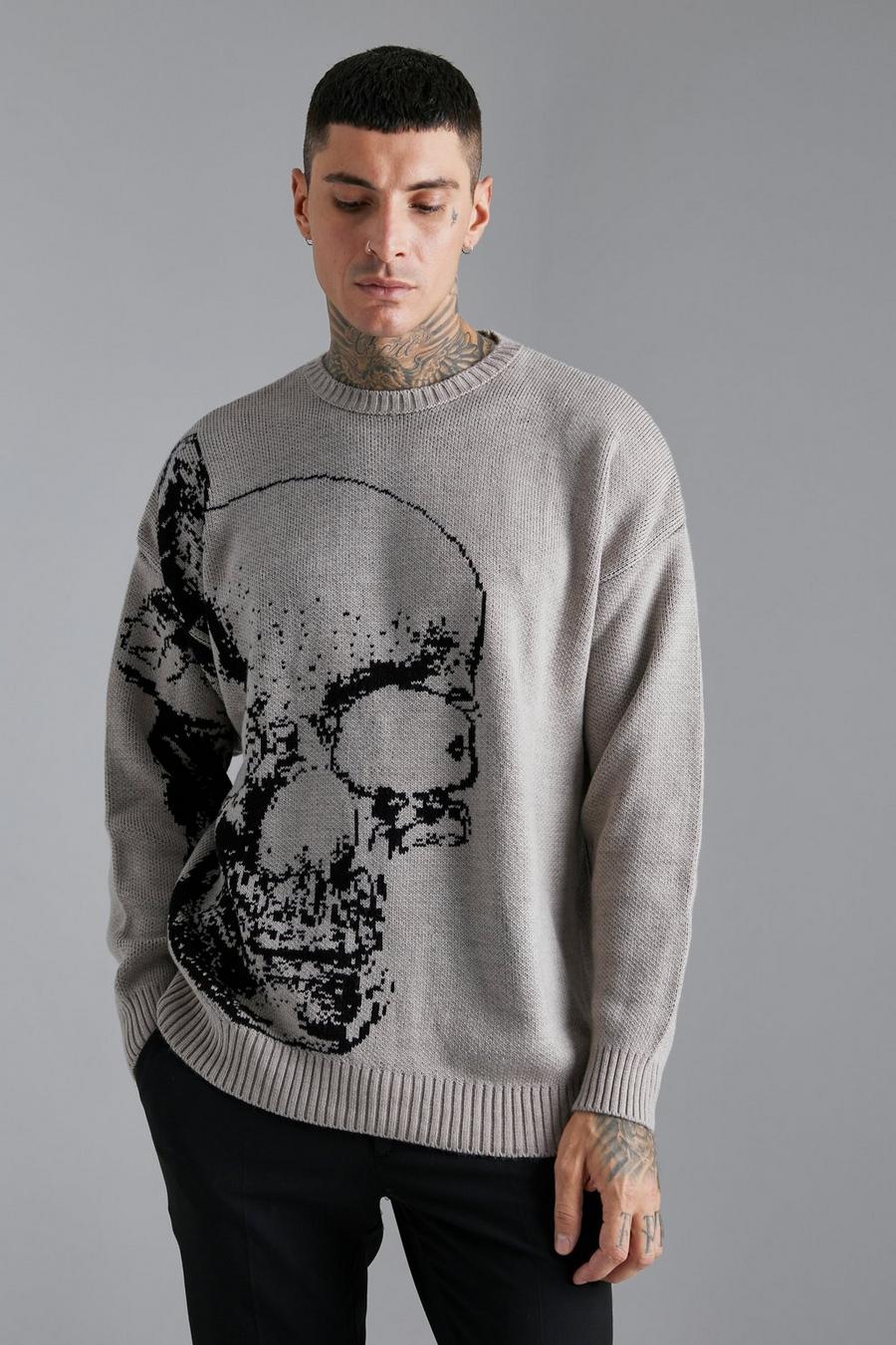 Stone Butterfly Skull Knitted Jumper image number 1