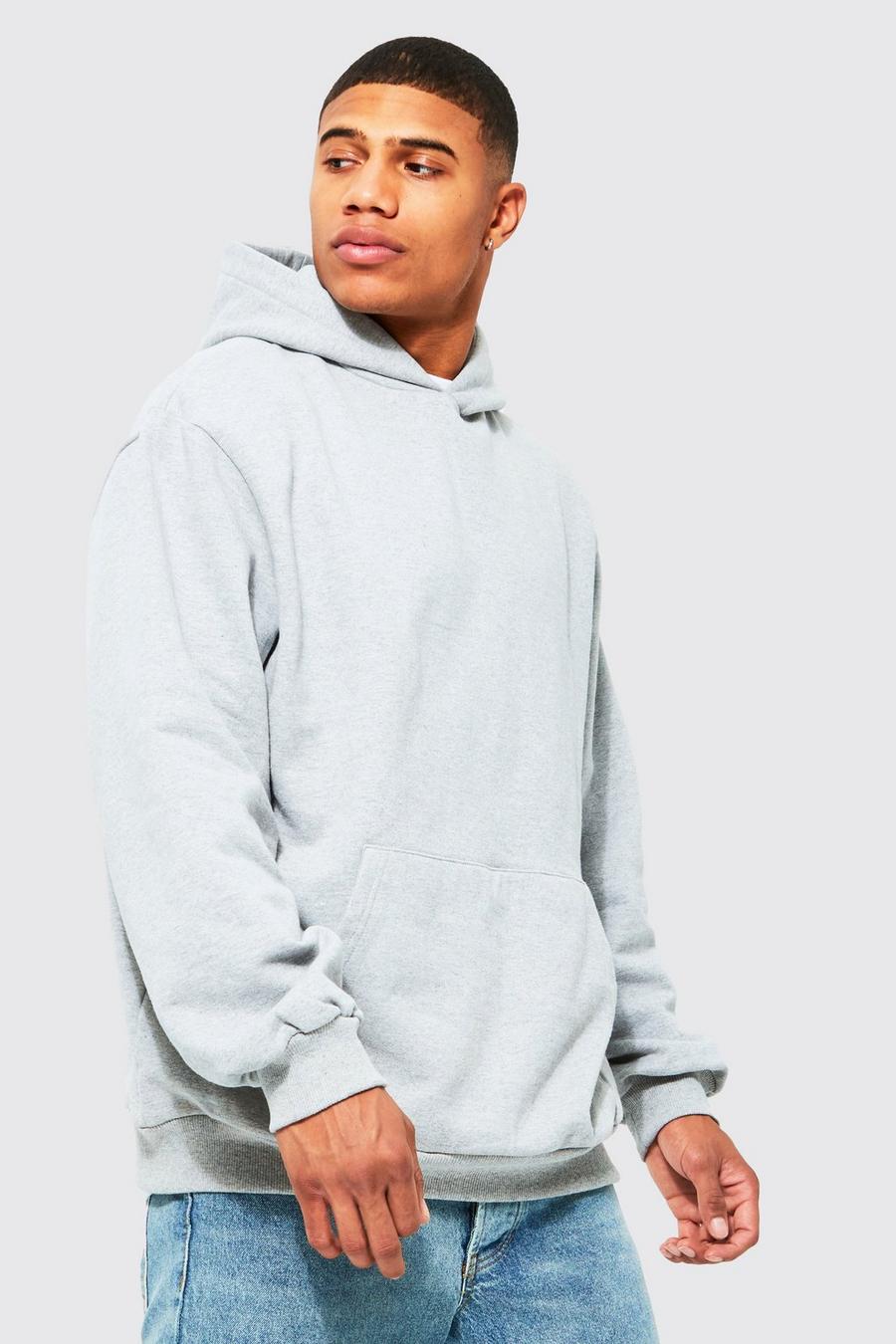 Grey marl Basic Oversized Over The Head Hoodie image number 1
