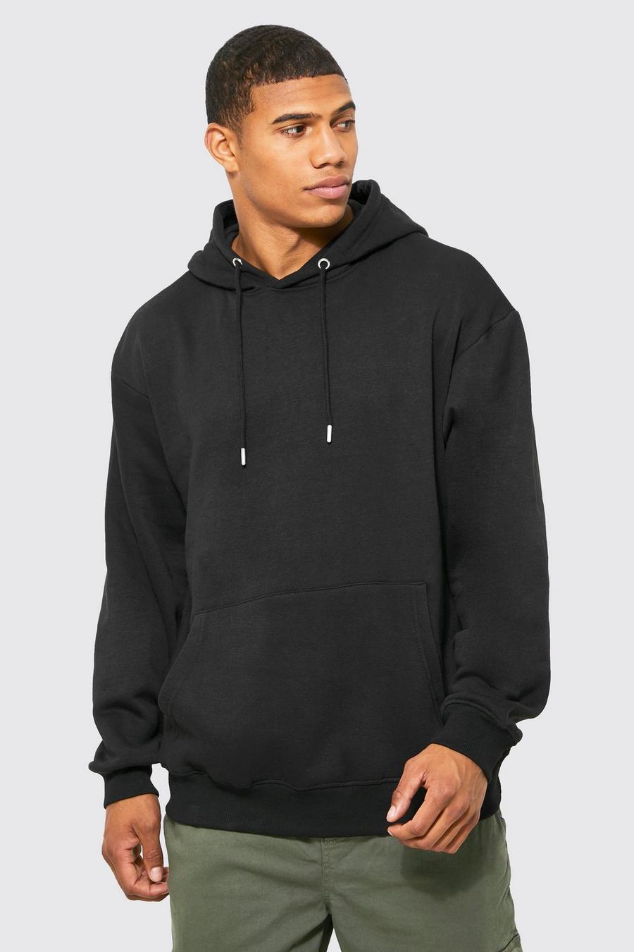 Black Basic Oversized Over The Head Hoodie