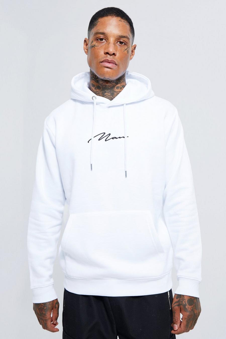 White Man Signature Over The Head Hoodie Heard image number 1