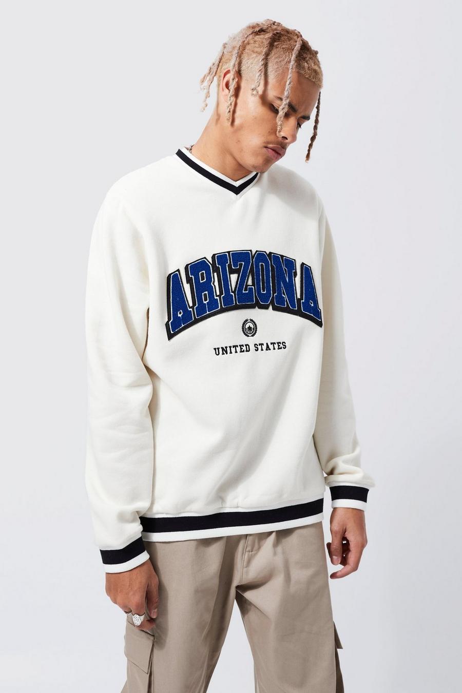 Tall V Neck Varsity Sweatshirt | boohoo USA Tall V Neck Varsity Sweatshirt | boohoo USA
