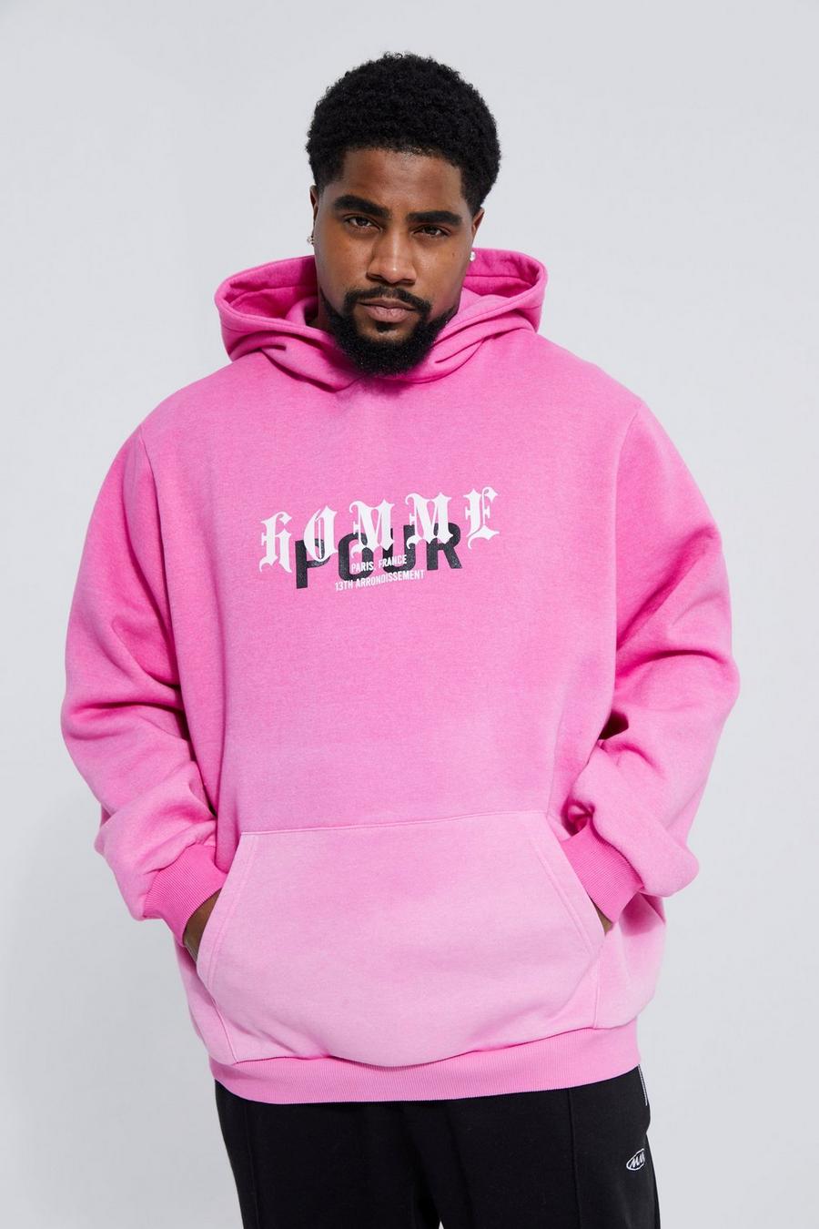 Pink Plus Ombre Tie Dye Graphic Hoodie image number 1