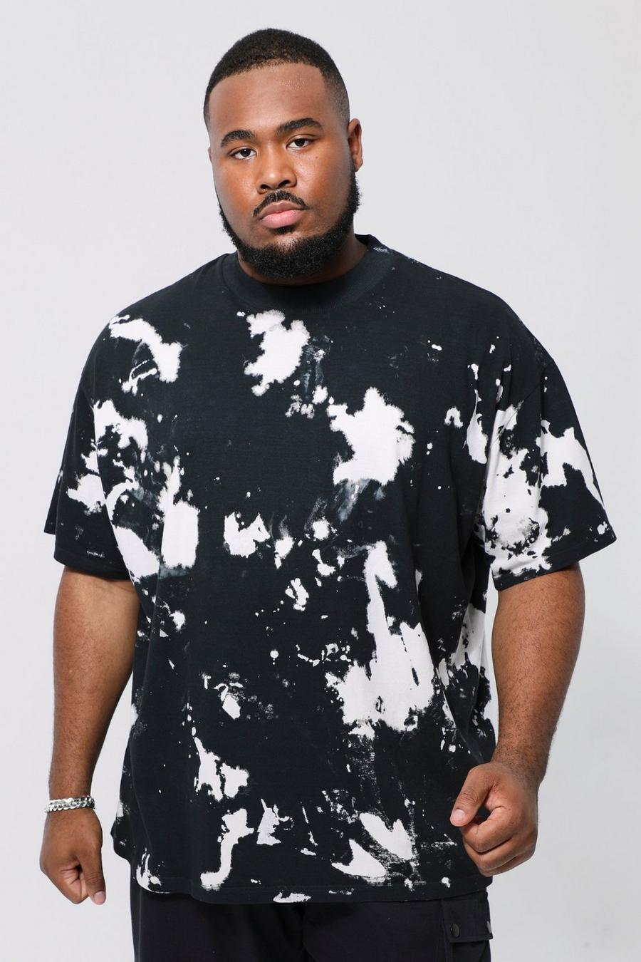 Camiseta Plus oversize con cuello extendido, Black negro image number 1