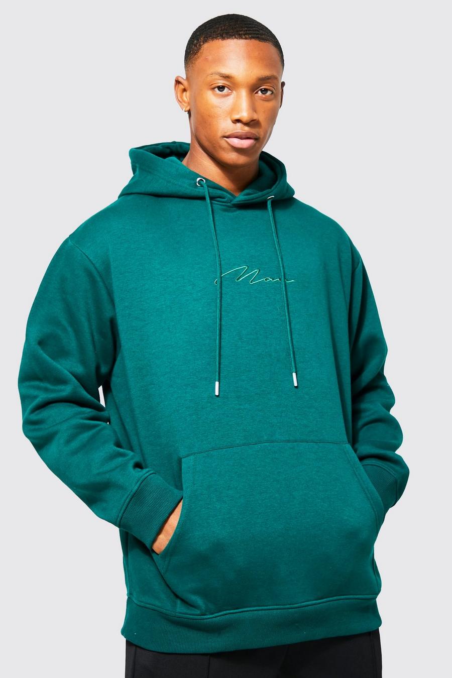Forest Oversized Man Signature Over The Head Hoodie image number 1