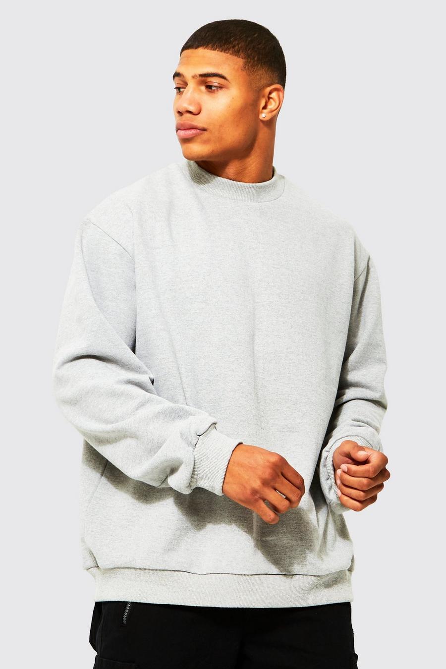 Grey marl Oversized Extended Neck Sweatshirt