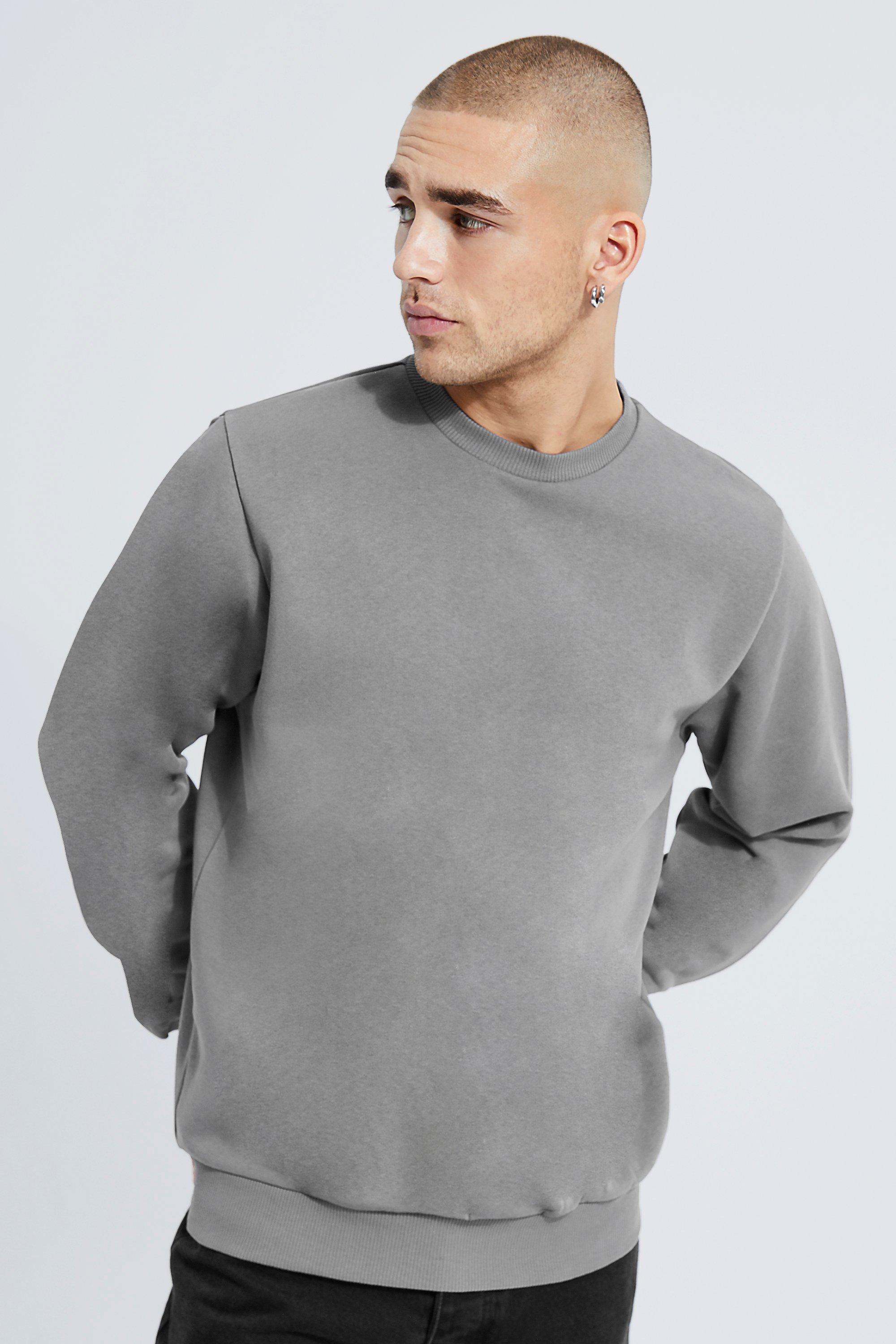 Men's Basic Crew Neck Sweatshirt | Boohoo UK