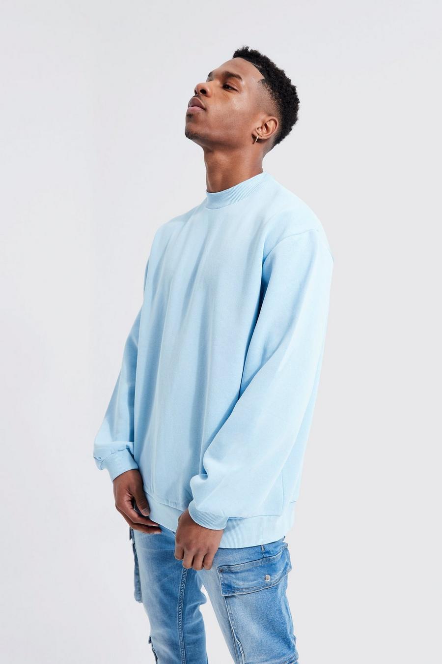 Men's Oversized Extended Neck Sweatshirt | Boohoo UK