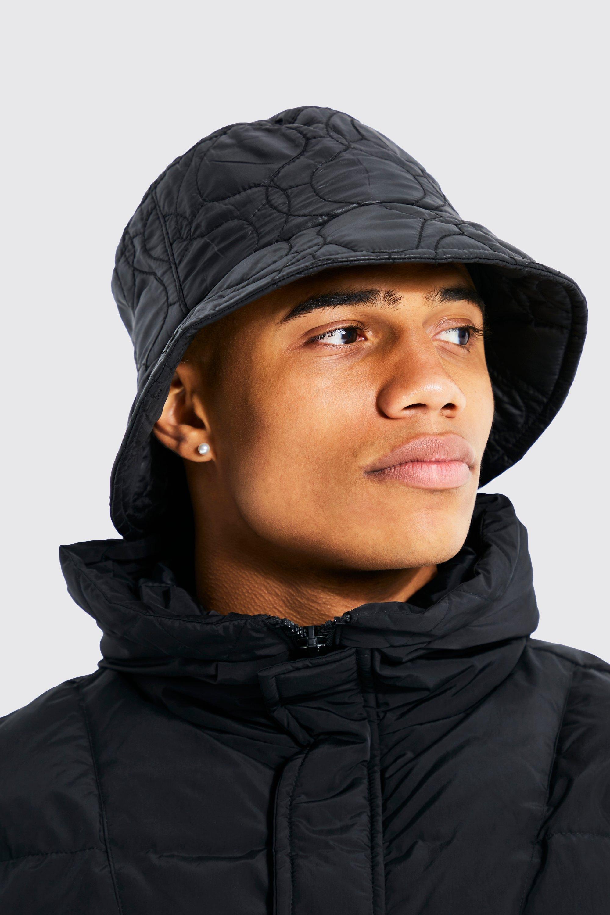 Quilted Nylon Bucket Hat | boohoo