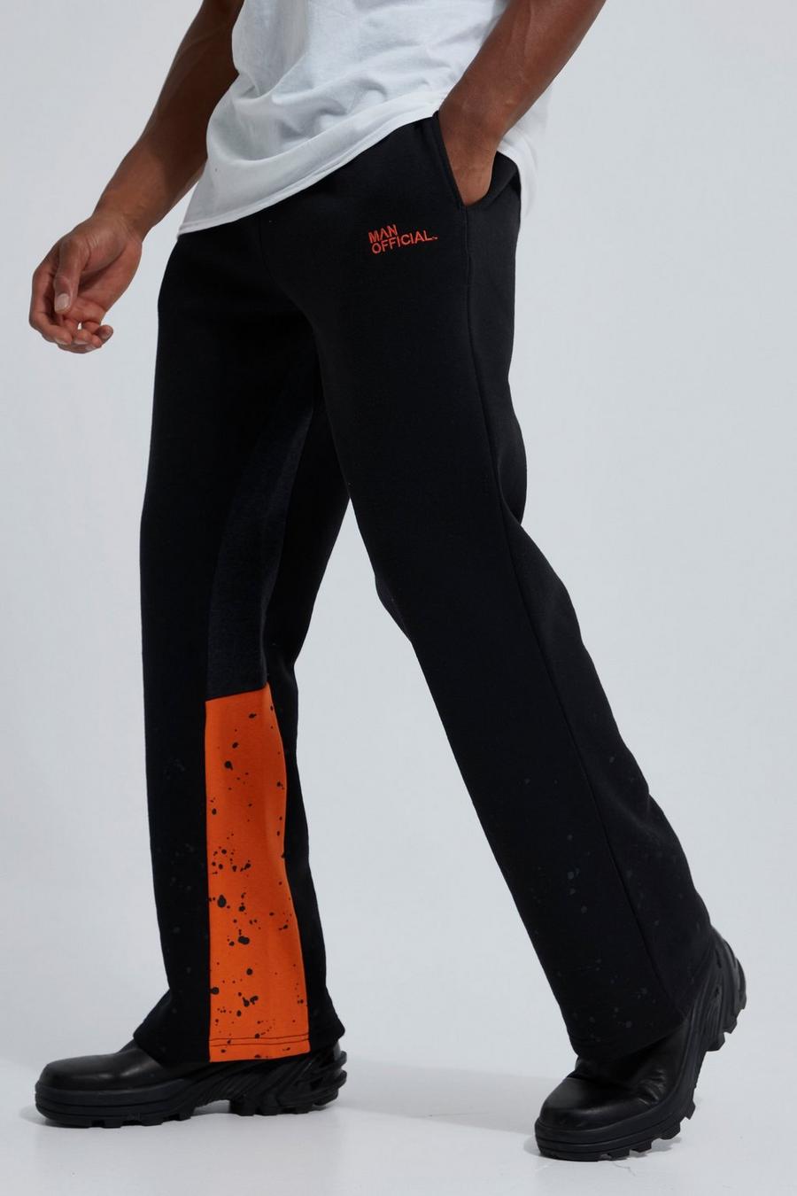 Black Tall Regular Gusset Jogger With Paint Splat image number 1