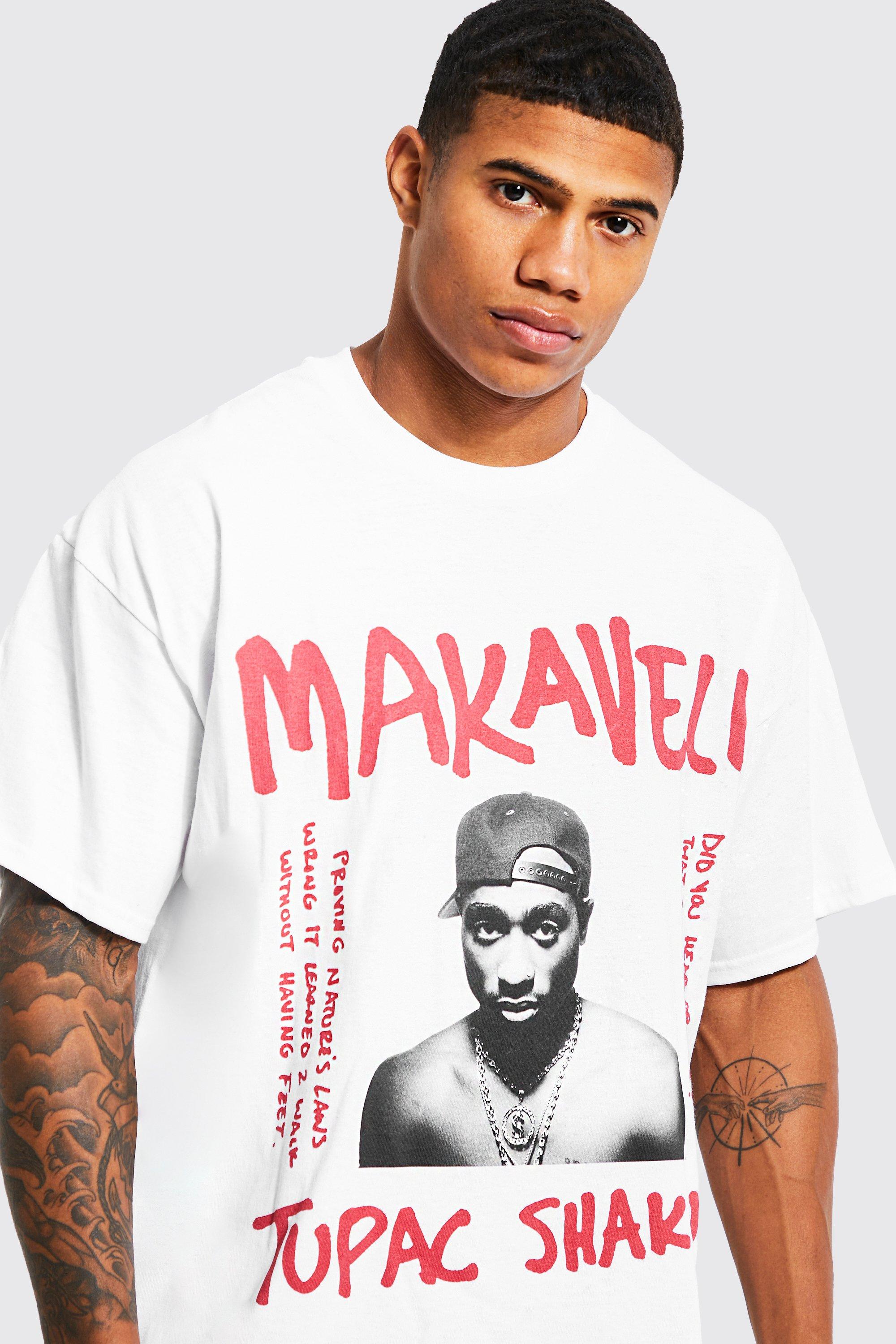 Men's Oversized Tupac License T-shirt | Boohoo UK