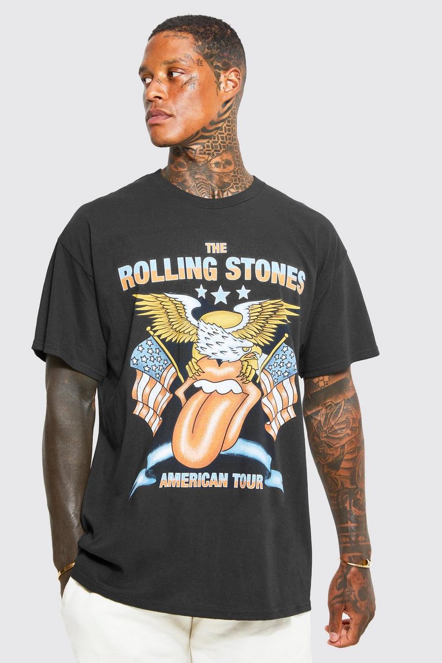 Black svart Oversized Rolling Stones License T-shirt