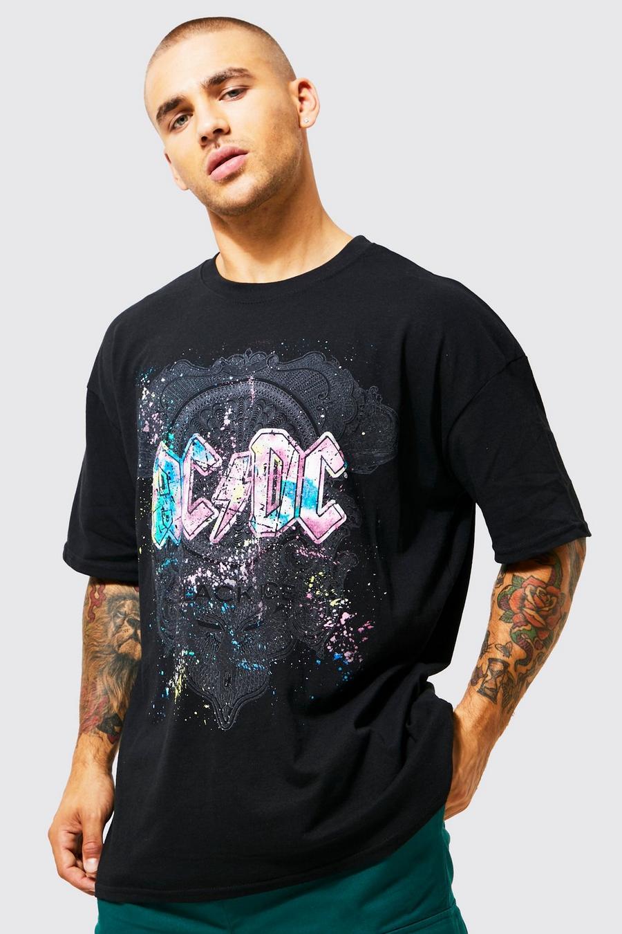 Camiseta oversize con estampado de ACDC, Black nero image number 1